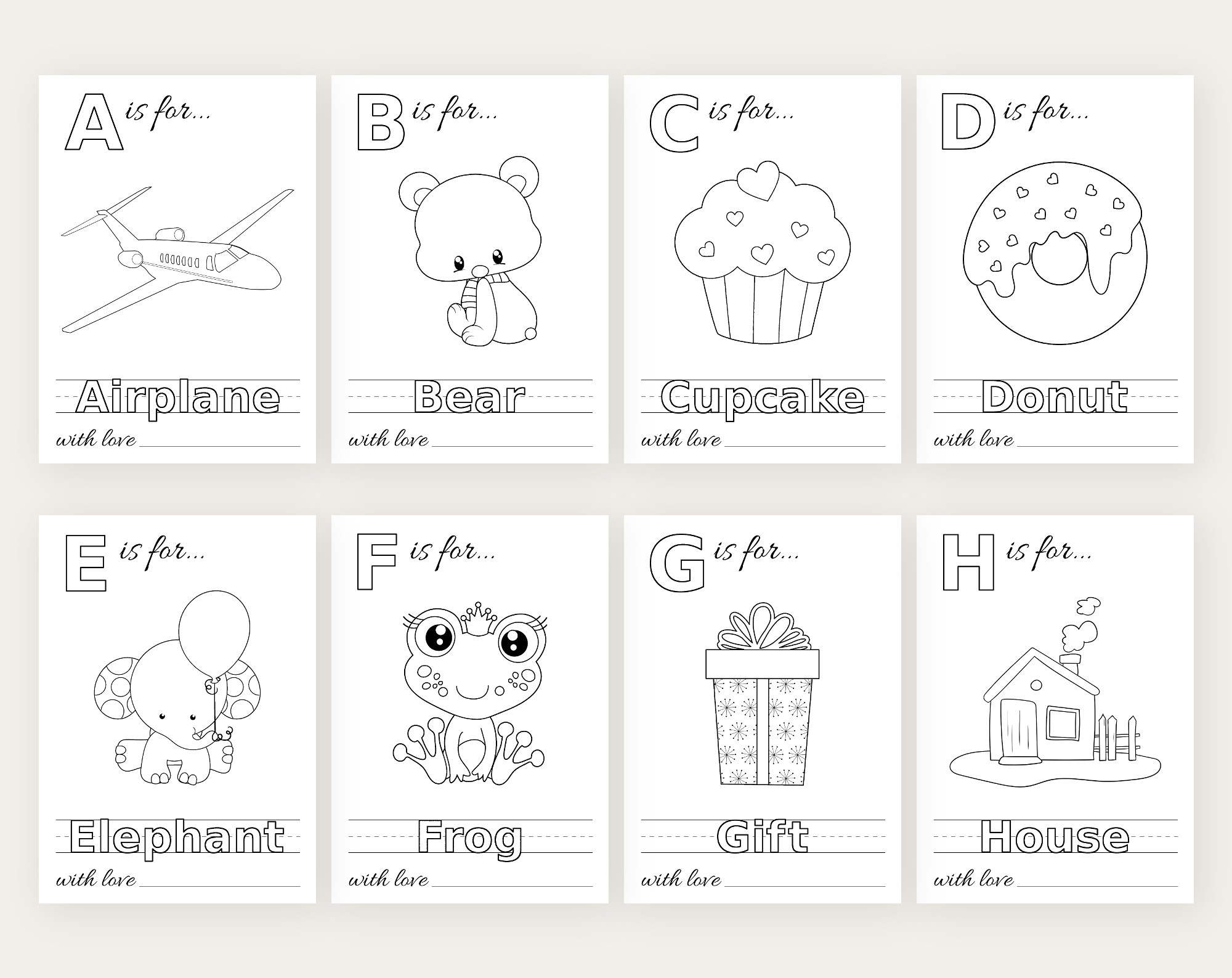 Baby'S First Abc Book - Coloring Pages - Baby Shower Activity pertaining to Babys First Alphabet Book Free Template