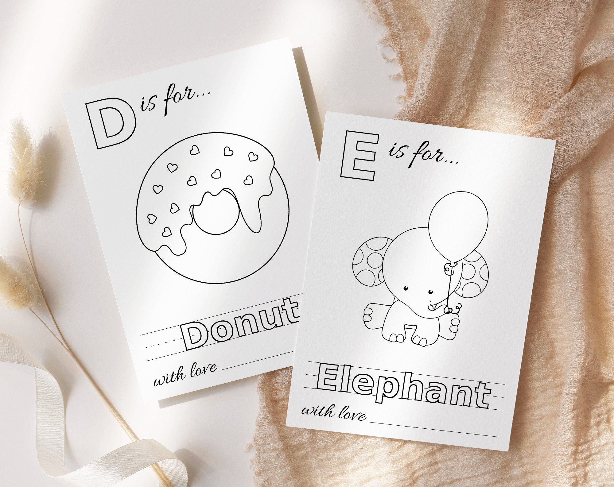 Baby&amp;#039;S First Abc Book, Coloring Pages, Baby Shower Activity, Printable File, 2 Sizes Included pertaining to Babys First Alphabet Book Free Template