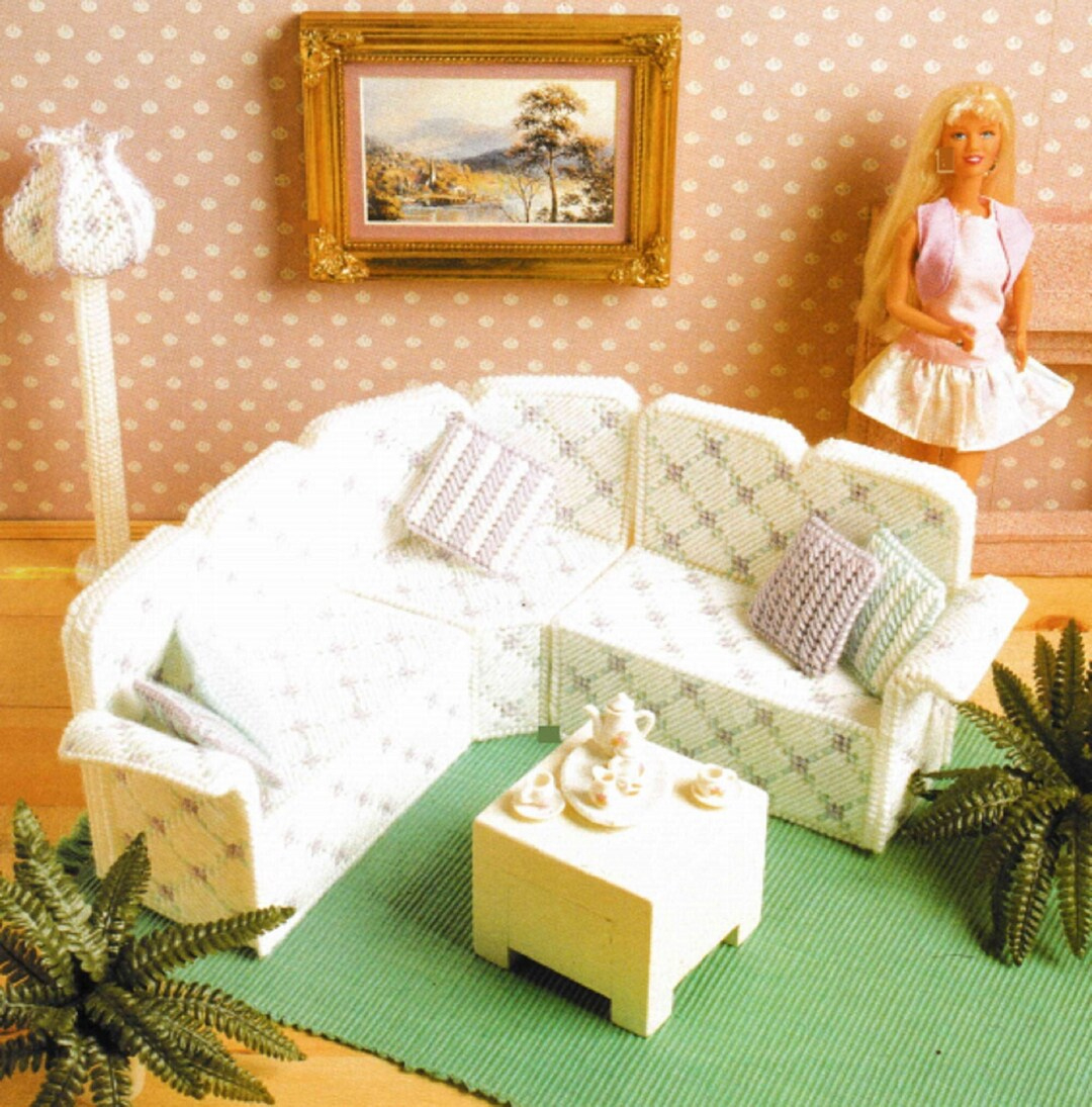 Barbie Furniture Plastic Canvas Pattern Pdf Book Instant Download with Free Printable Plastic Canvas Barbie Furniture Patterns