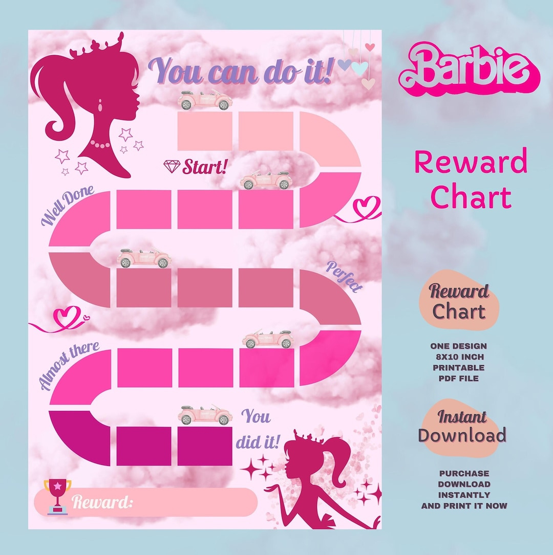 Barbie Princess Reward Chart , Positive Reinforcement For Girls in Barbie Reward Charts Free Printable
