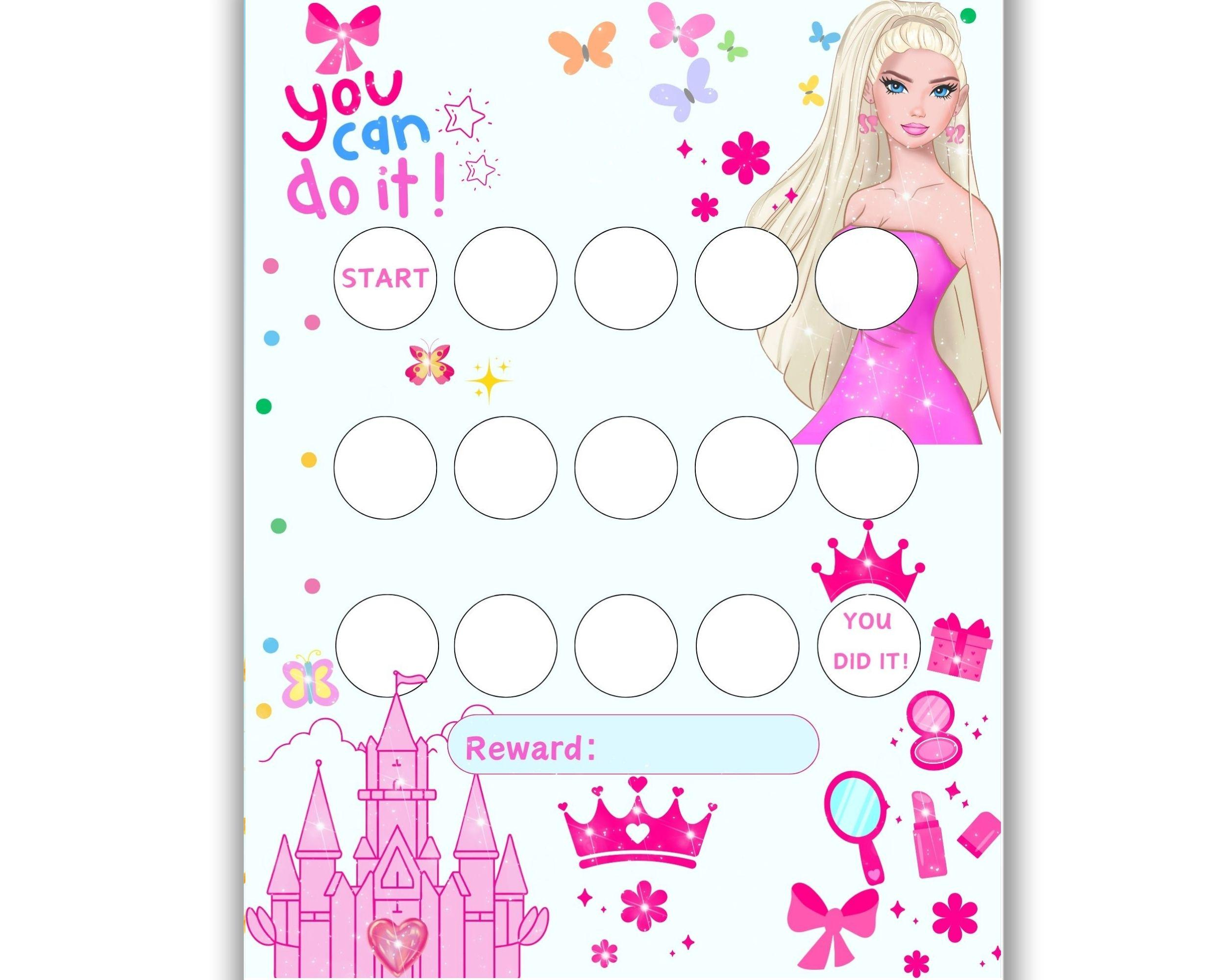 Barbie Reward Chart - Etsy Uk with Barbie Reward Charts Free Printable