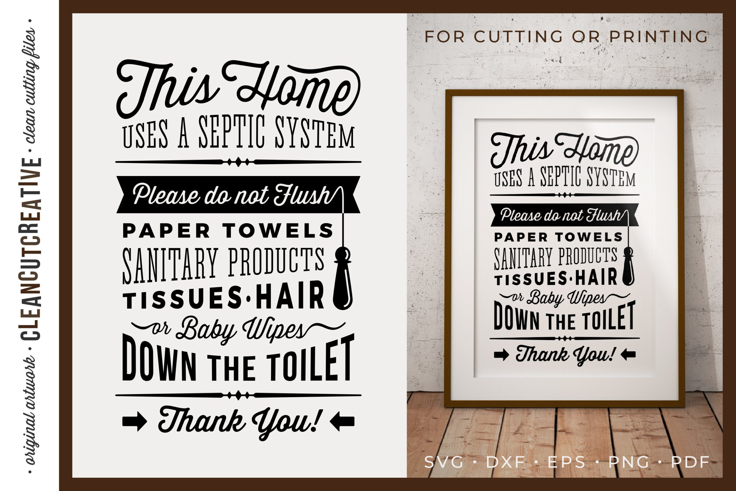 Bathroom Sign Septic System For Cutting Or Printing Svg Pdf in Free Printable Septic Signs