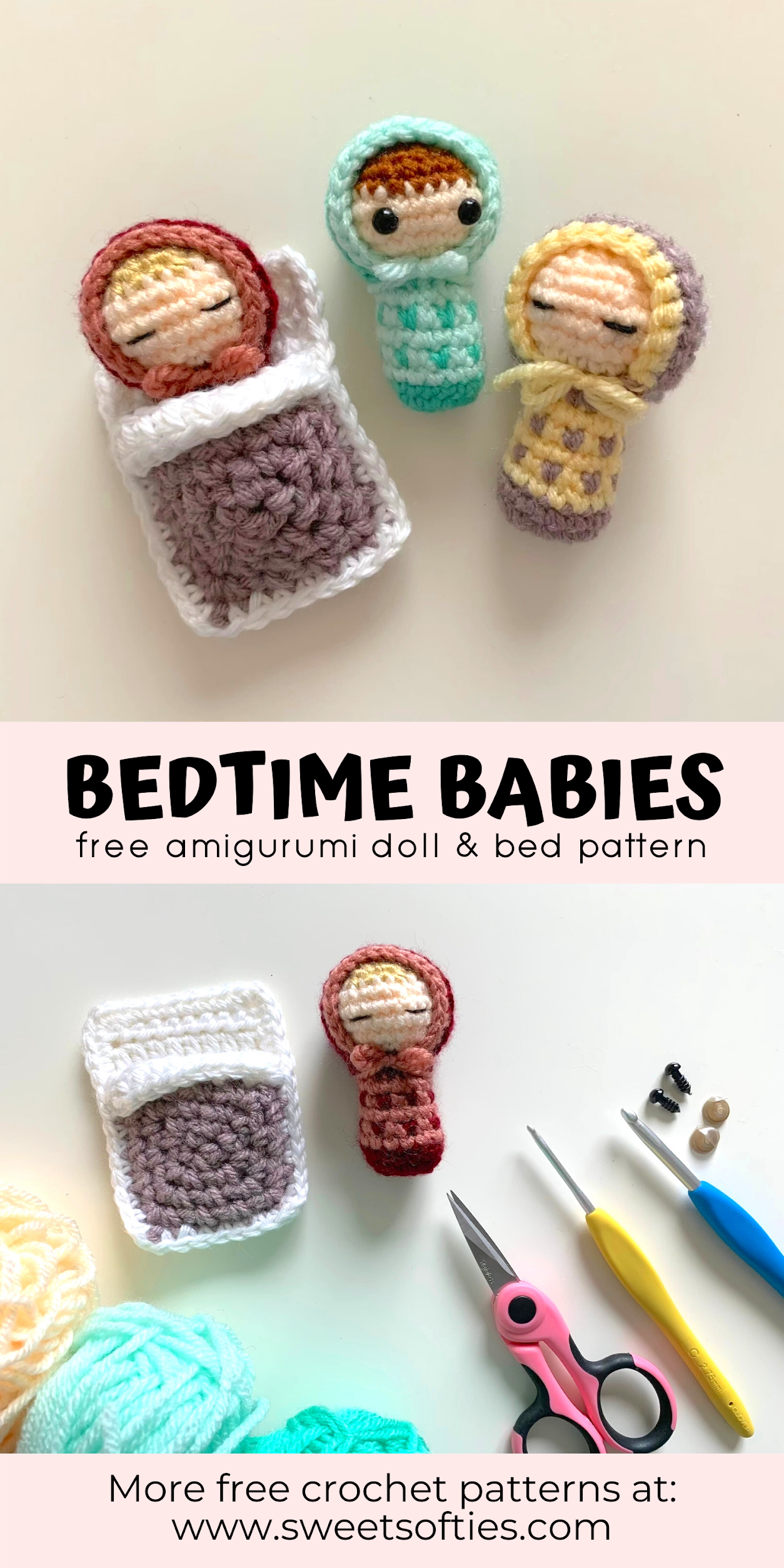 Bedtime Babies · Free Amigurumi Crochet Pattern - Sweet Softies within Free Printable Crochet Bed Doll Patterns