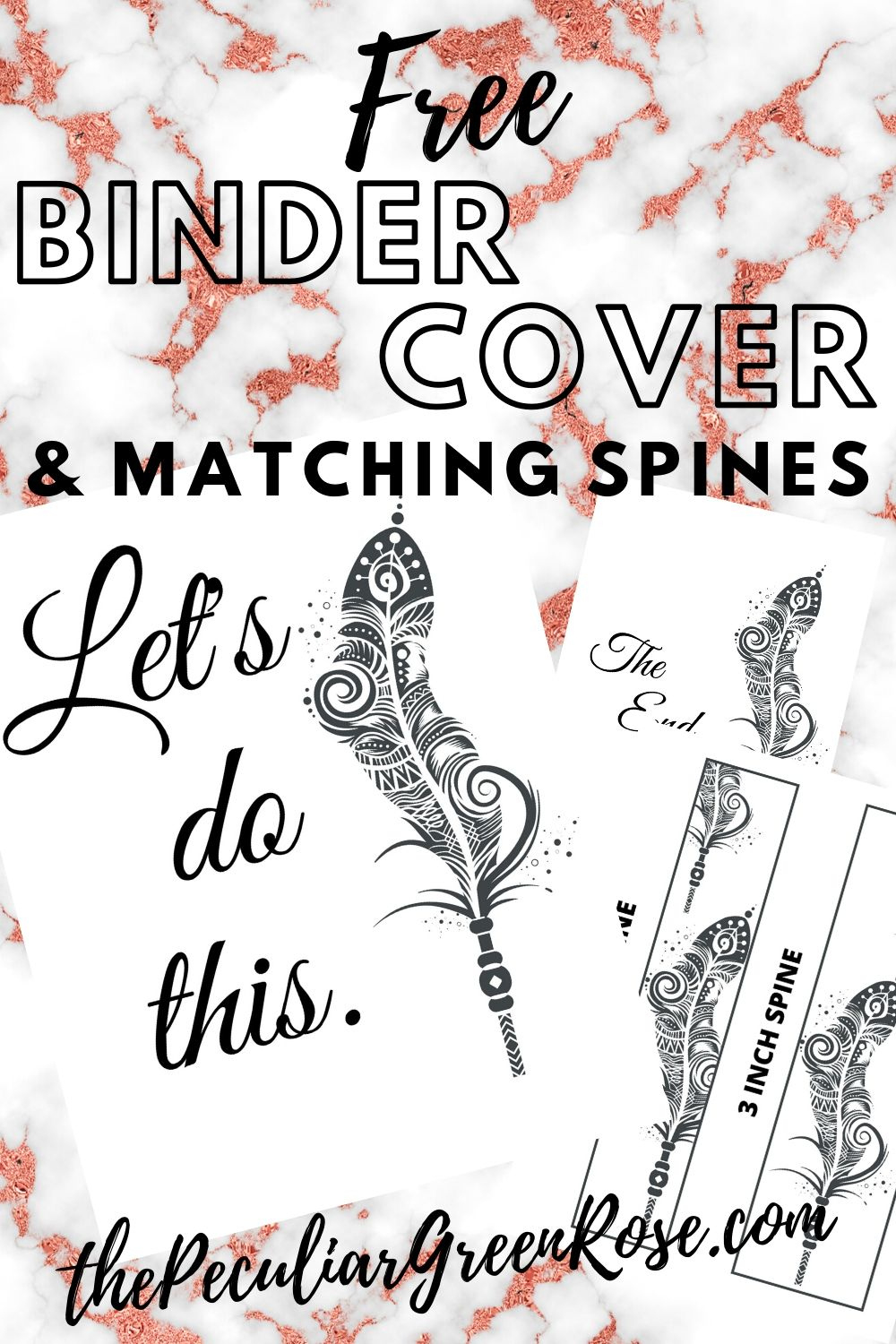 Binder Cover And Spine Templates - The Peculiar Green Rose with Free Binder Spine Template