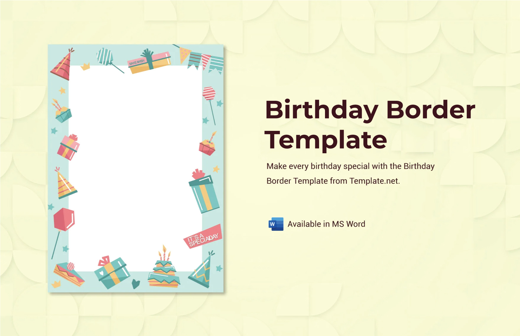 Birthday Border Template In Word - Download | Template for Free Birthday Border Templates For Microsoft Word