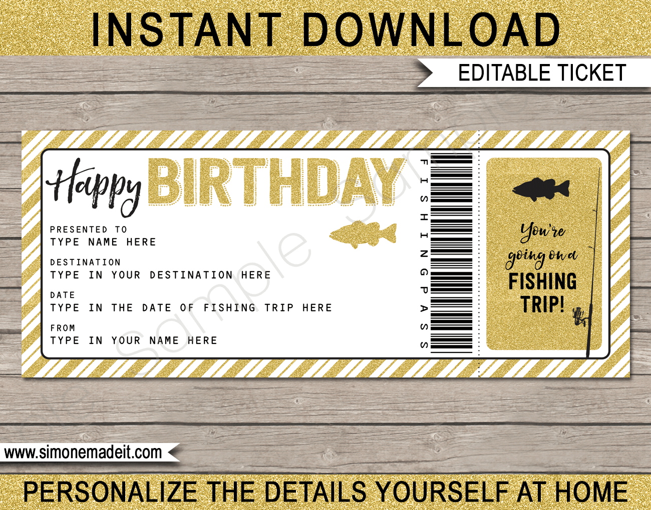 Birthday Fishing Trip Tickets pertaining to Free Fishing Certificate Templates
