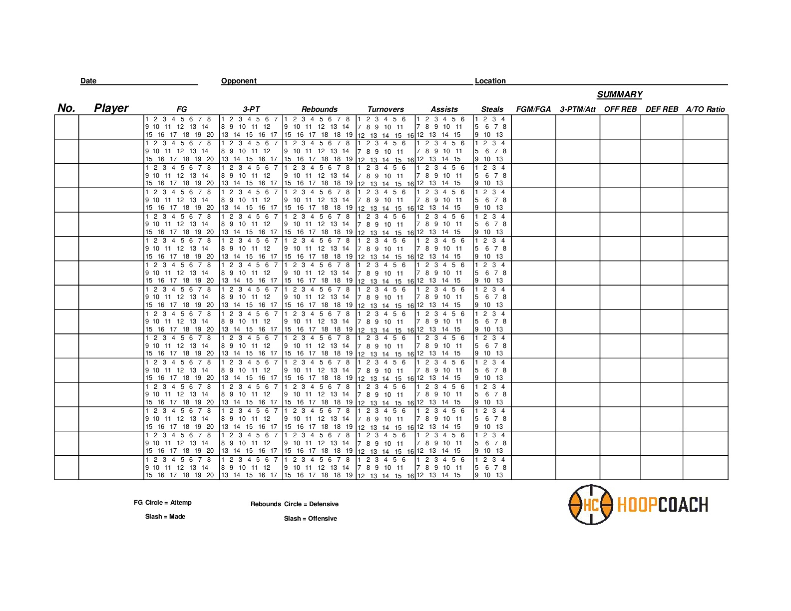 Blank Basketball Stat Sheets - Hoop Coach within Basketball Stat Sheet Template Free Download