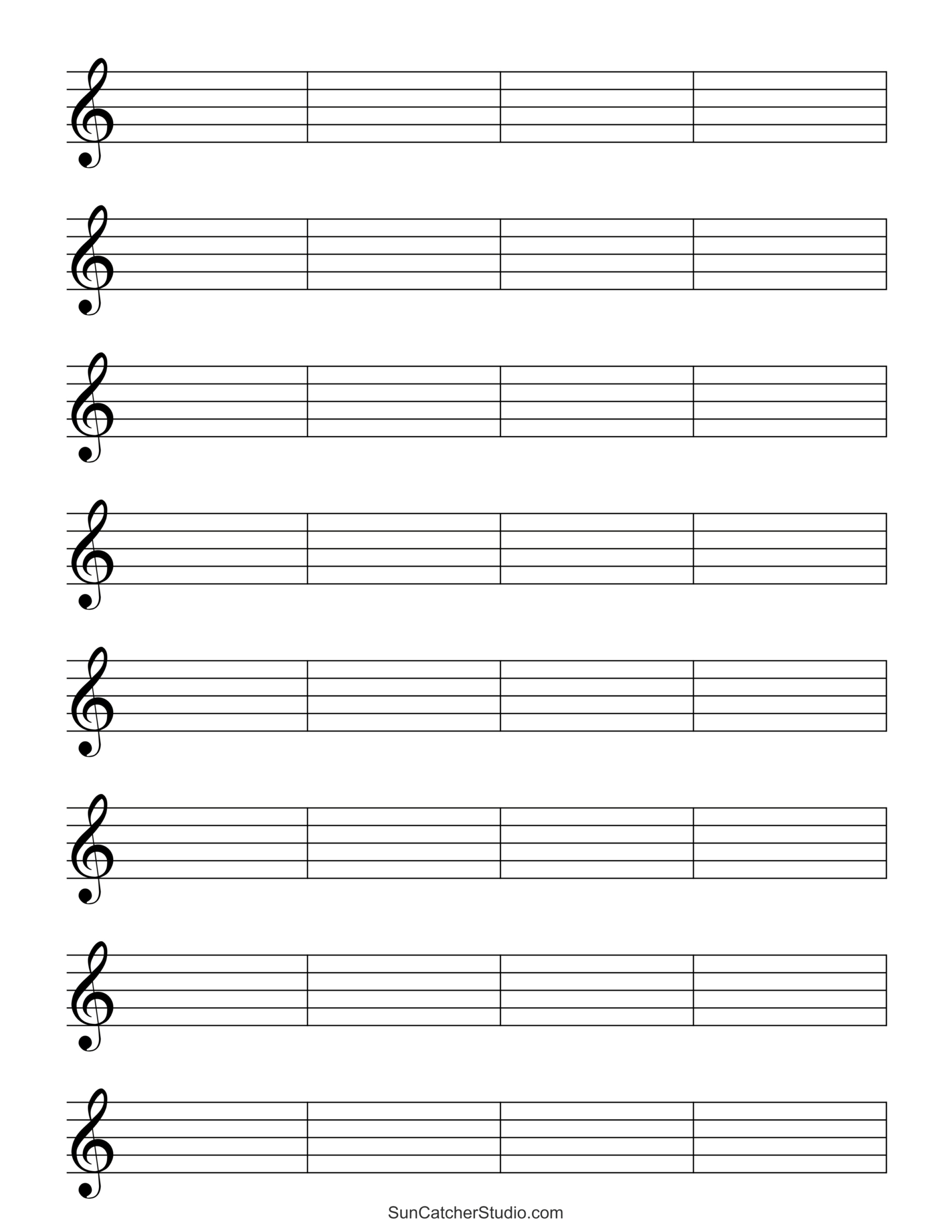 Blank Sheet Music (Free Printable Staff Paper) – Free Printables within Free Printable Music Staff Paper