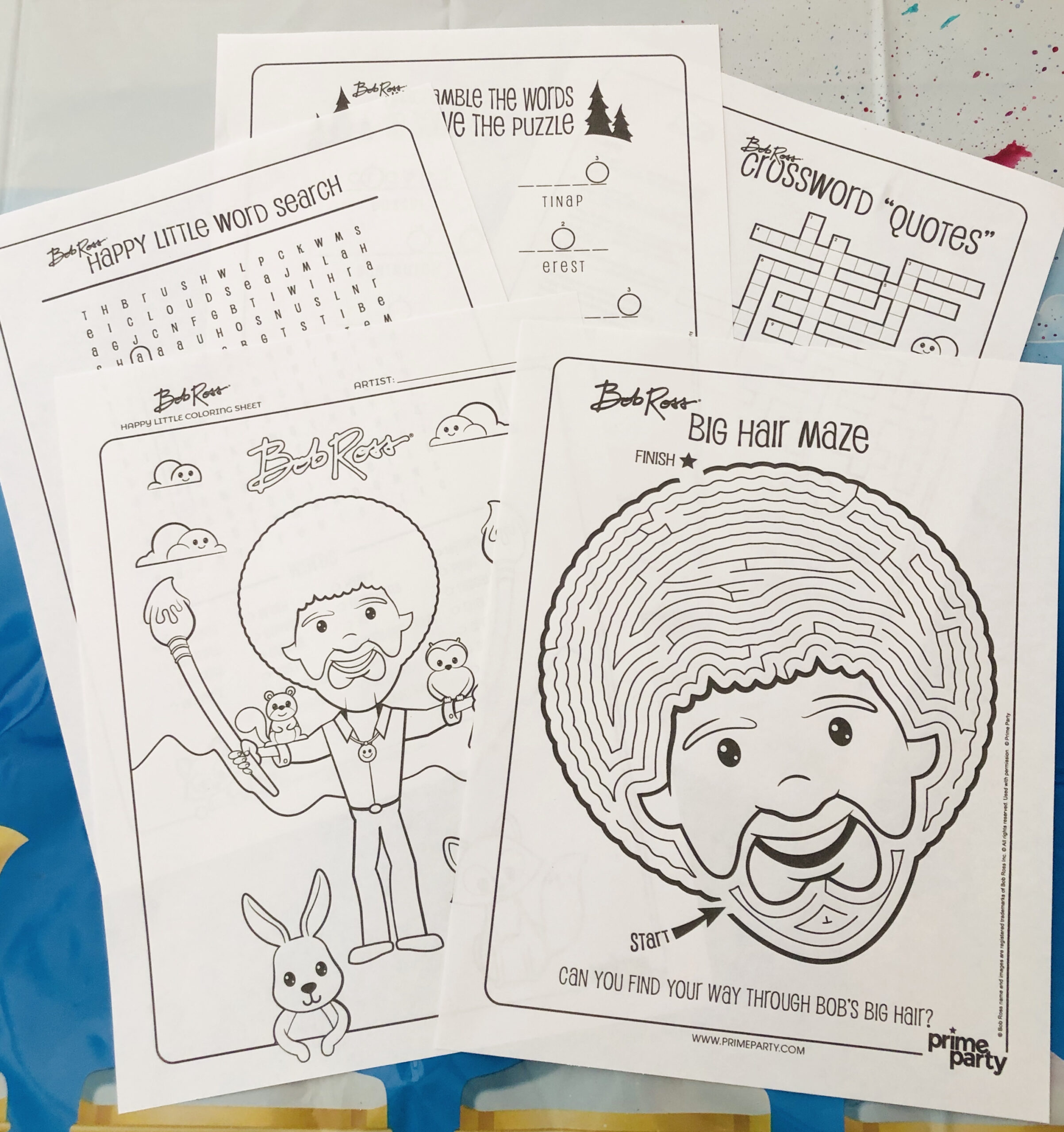 Bob Ross Painting Party For Kids - Glitter On A Dime with regard to Free Bob Ross Printables