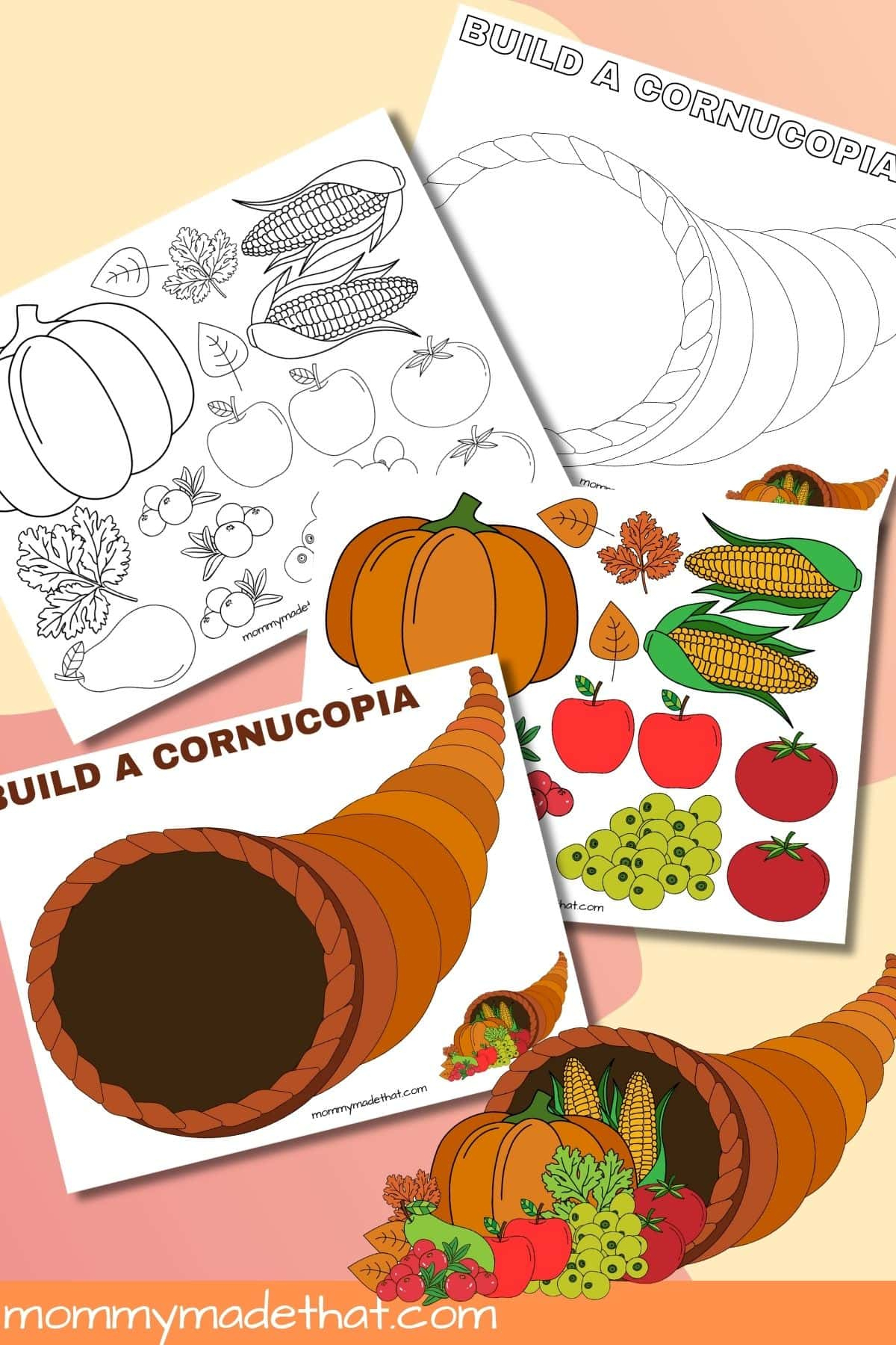 Build A Cornucopia (Free Printable Craft) with regard to Free Cornucopia Pattern Printables