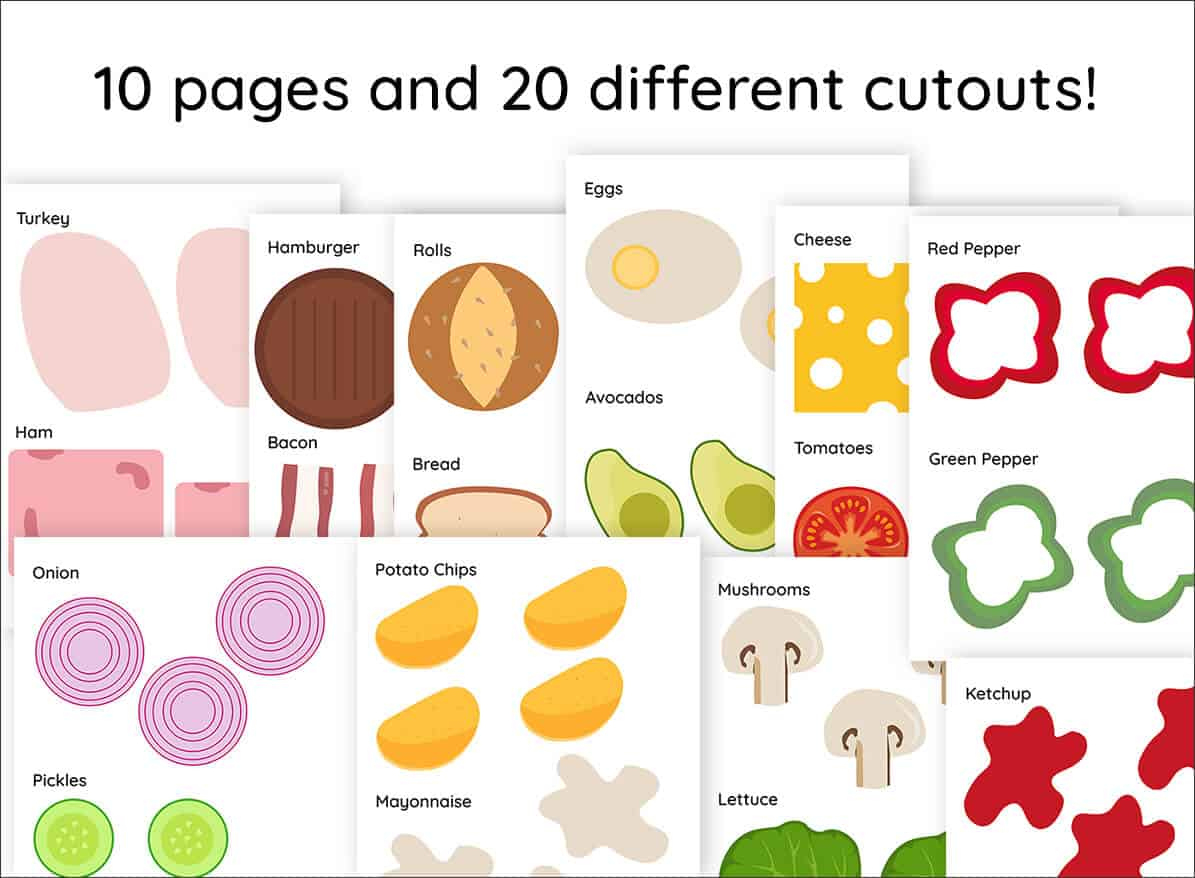 Build A Sandwich Kit - Printable Cutouts | Mrs. Merry in Build A Burger Free Printable
