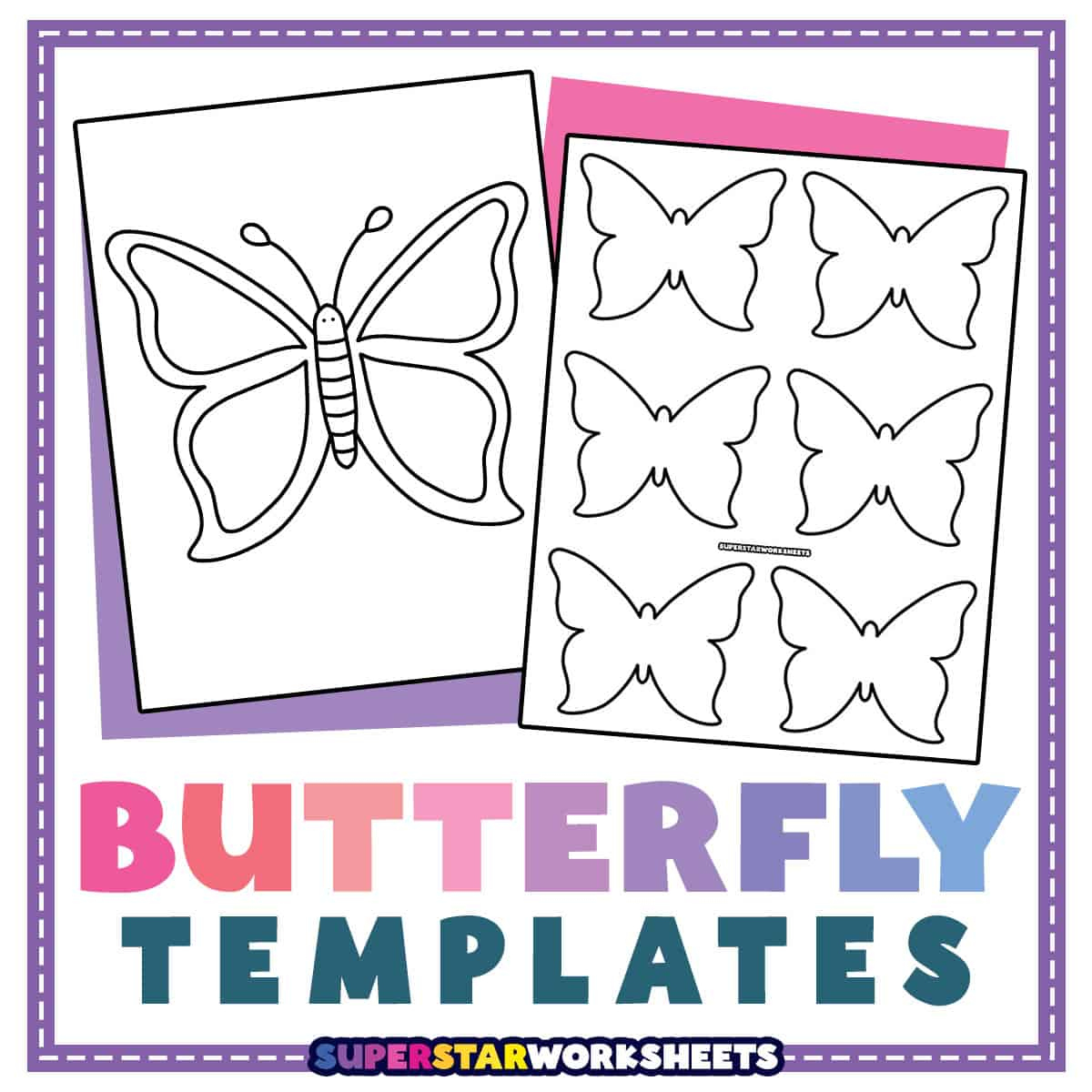 Butterfly Templates - Superstar Worksheets in Large Printable Butterfly Stencil