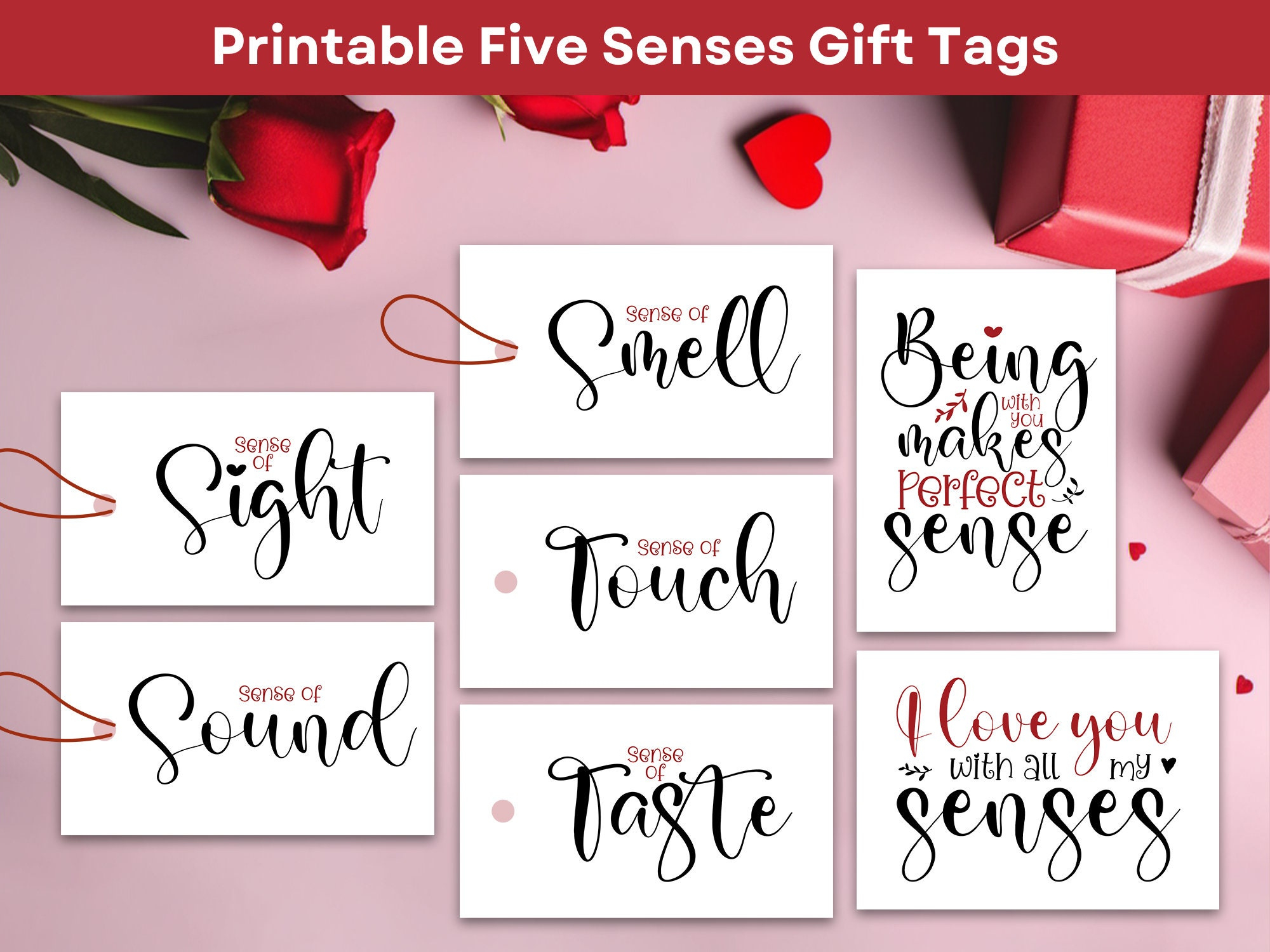 Buy Printable 5 Senses Gift Tags For Him Anniversary Gift Ideas throughout Five Senses Gift Tags Free Printables