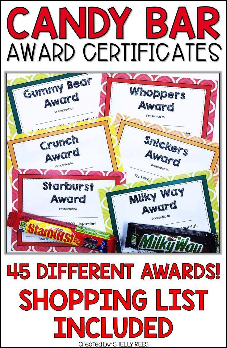 Candy Bar Awards End Of Year Classroom Awards regarding Free Printable Candy Bar Awards For Students