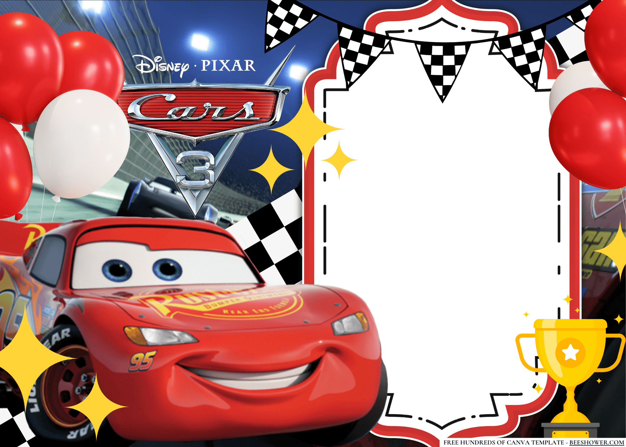 Cars (Lightning Mcqueen) Birthday Invitationvanradaza - Raket.ph within Free Printable Lightning Mcqueen Birthday Cards