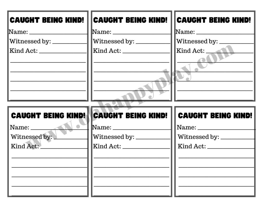 Catch Your Child Being Kind Activity: Kindness Activity For Kids with Free Caught Being Good Printables