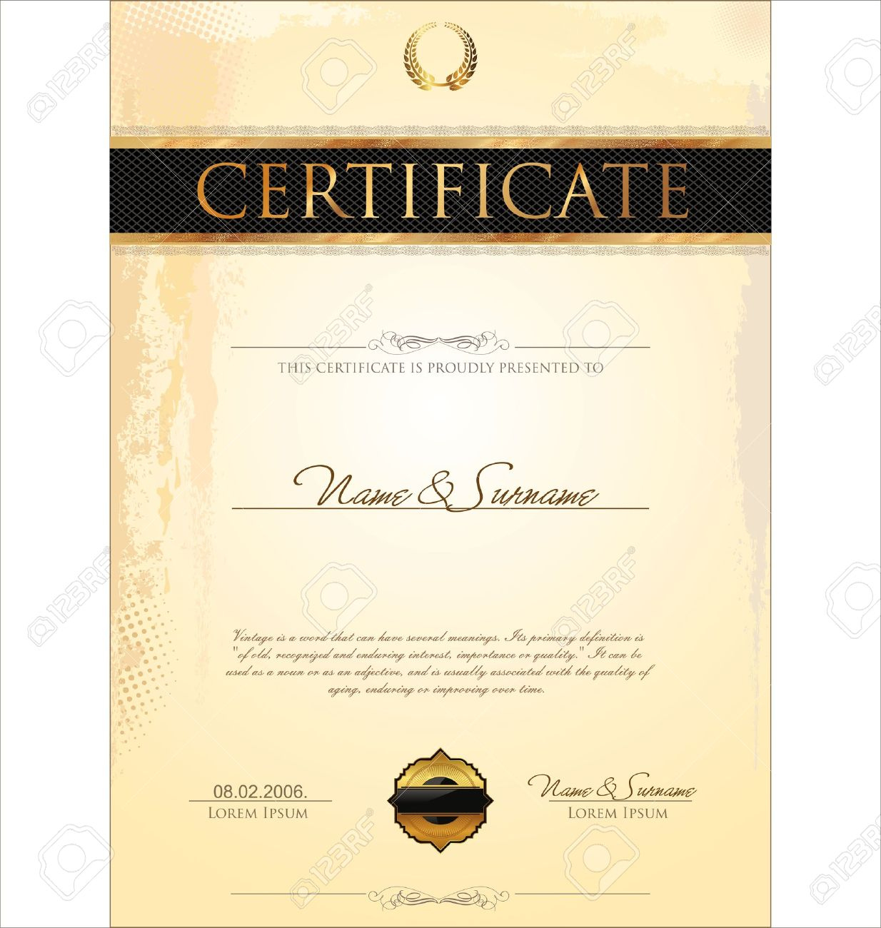 Certificate Template Royalty Free Svg, Cliparts, Vectors, And inside 123 Certificates Printables Free