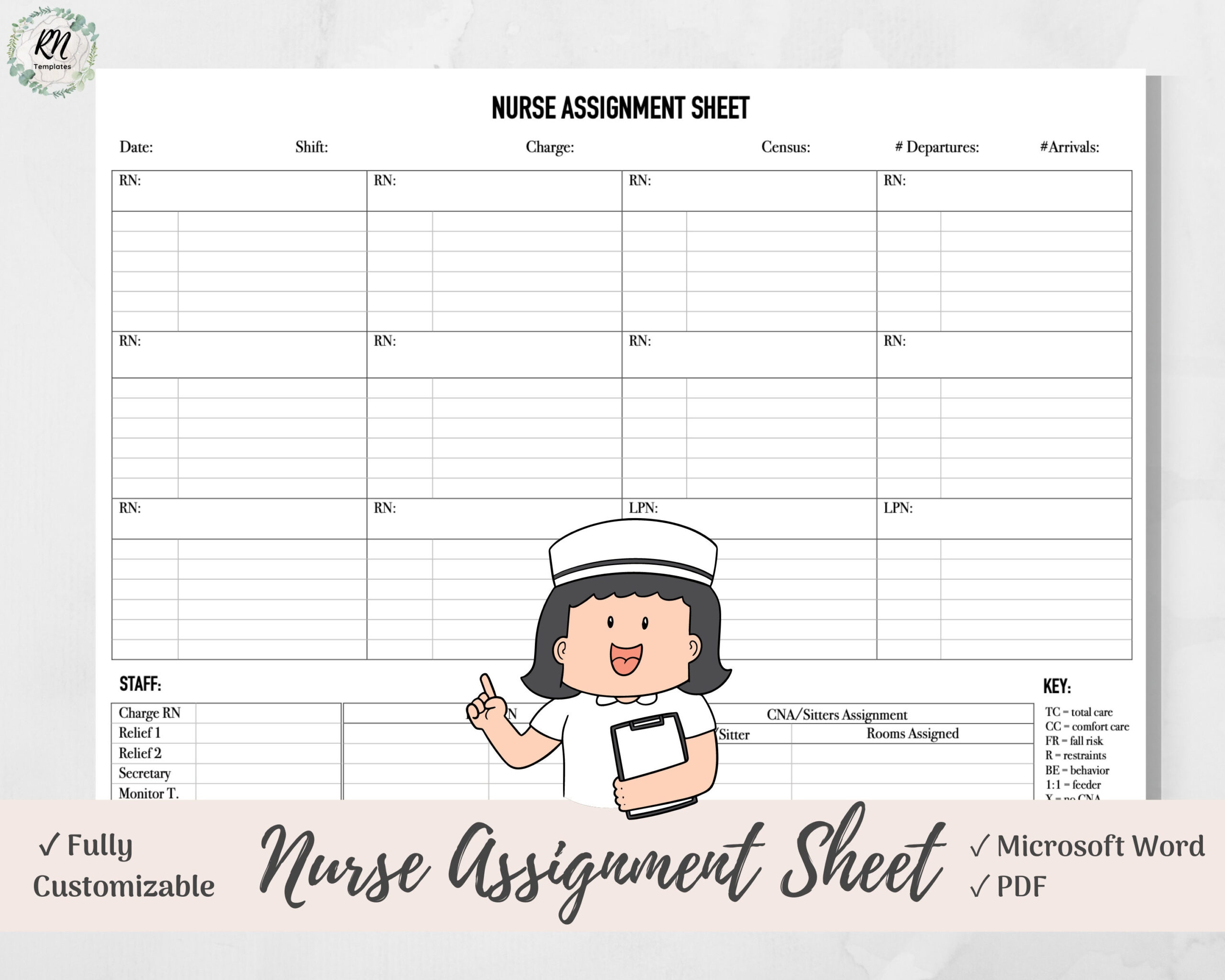 Charge Nurse Assignment Sheet Template, Rn &amp;amp; Cna Assignments, Med with regard to Free Cna Assignment Sheet Templates