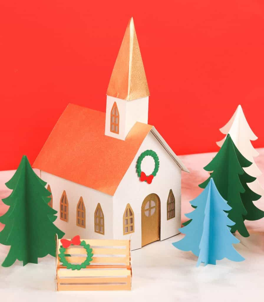 Christmas Paper Church - Sweet Red Poppy regarding Free Printable Paper Church Template