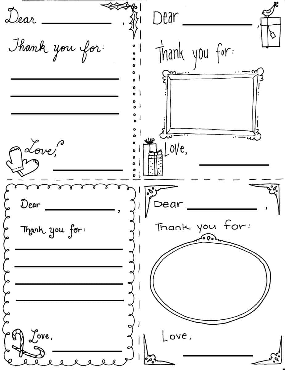 Christmas &amp;quot;Thank You Cards&amp;quot; Coloring Page within Free Printable Christian Thank You Cards