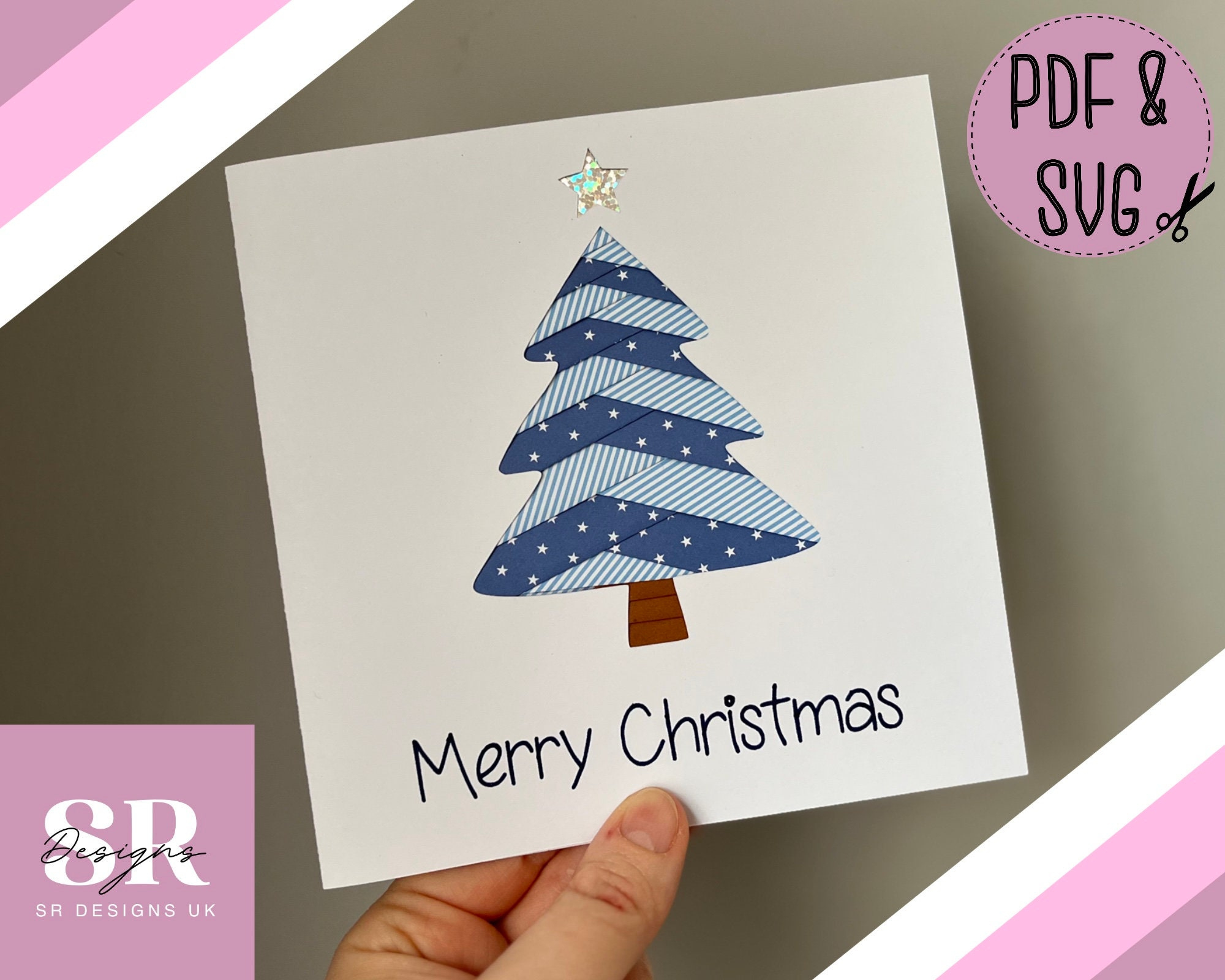 Christmas Tree Iris Folding Pattern Template Pdf &amp;amp; Svg. Christmas for Free Iris Folding Templates Christmas