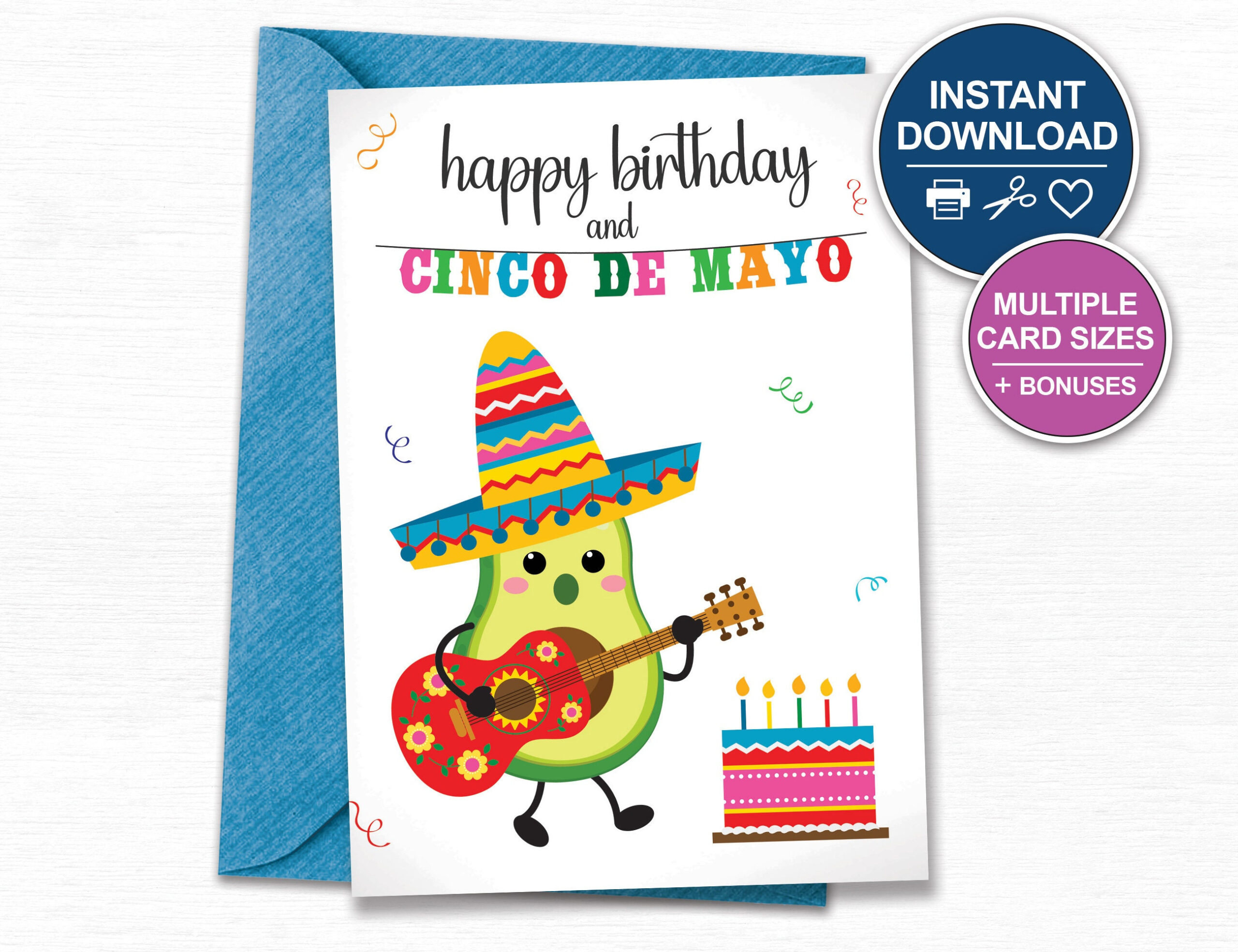 Cinco De Mayo Birthday Card, May 5Th Printable Card, Happy Birthday On Cinco De Mayo, Fiesta Birthday Digital Card pertaining to Free Printable Cinco De Mayo Birthday Cards
