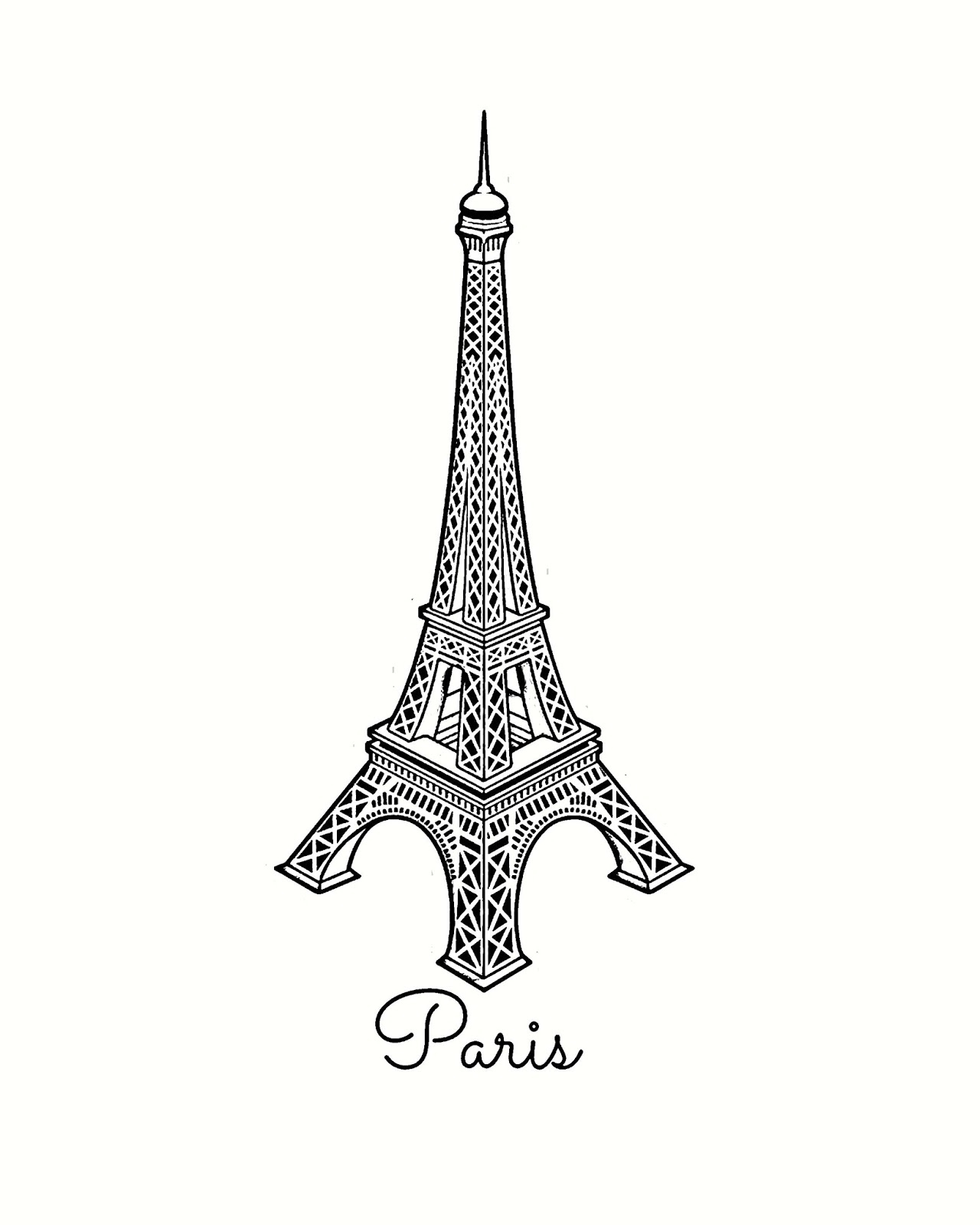 Cjo Photo: Printable Black And White Art 8X10: Eiffel Tower for Free Eiffel Tower Printables