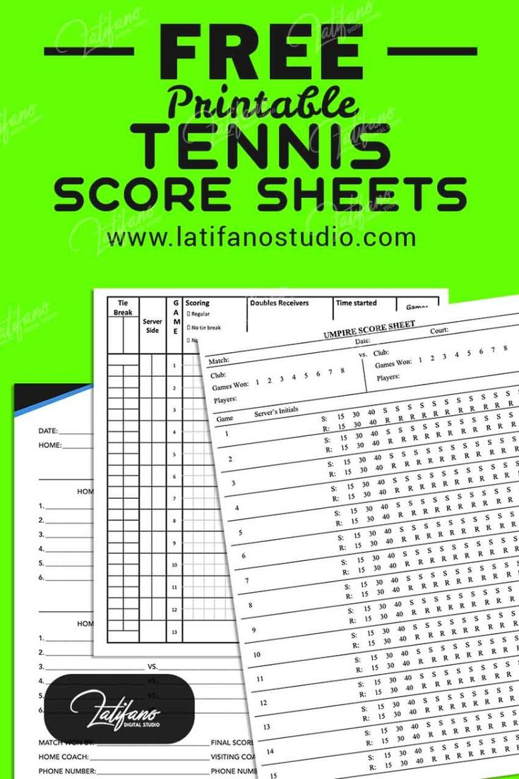 Collection Of Printable Tennis Score Sheet To Download For Free with Free Printable Tennis Score Sheets