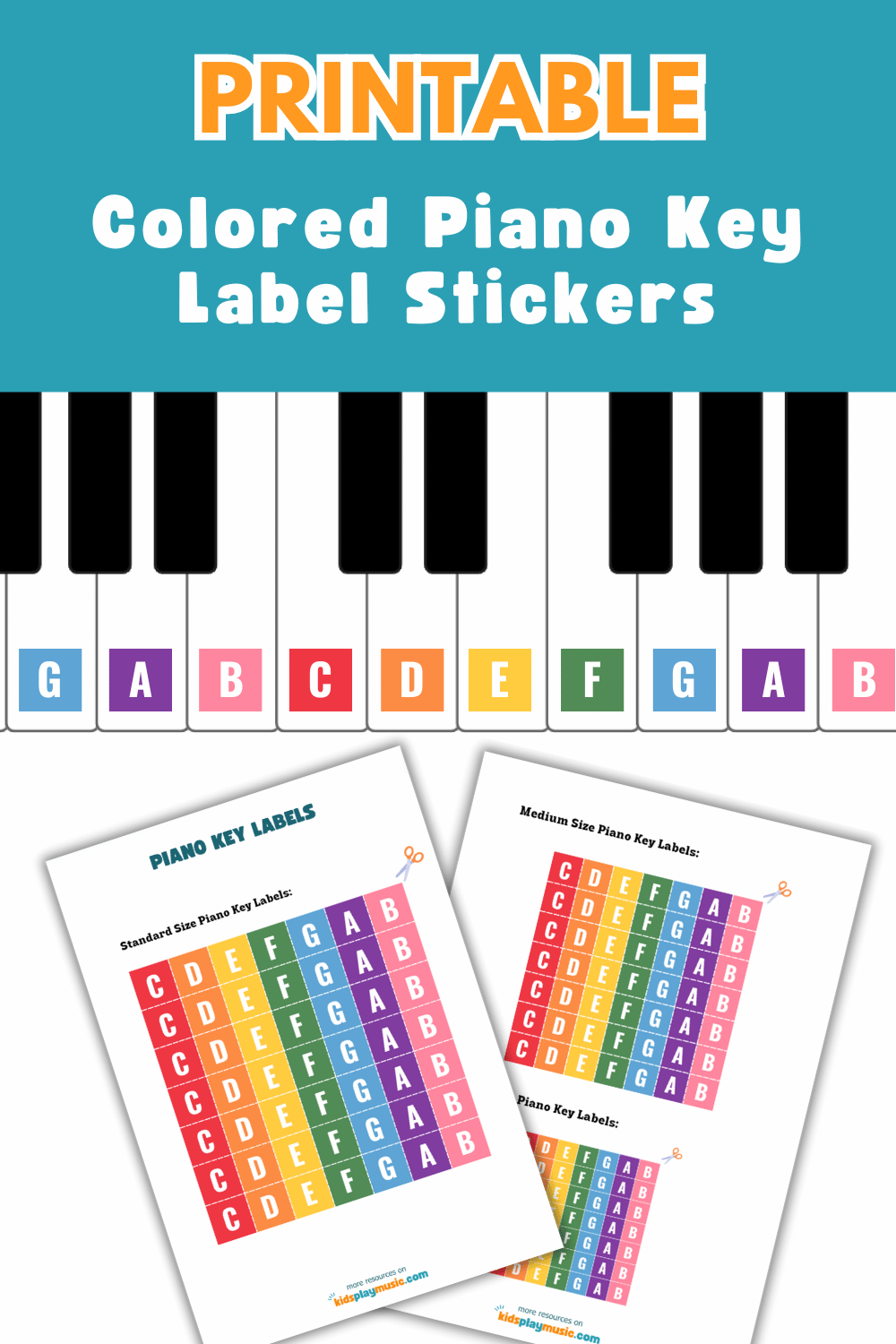 Colored Piano Key Labels Printable - Kidsplaymusic throughout Free Printable Keyboard Stickers