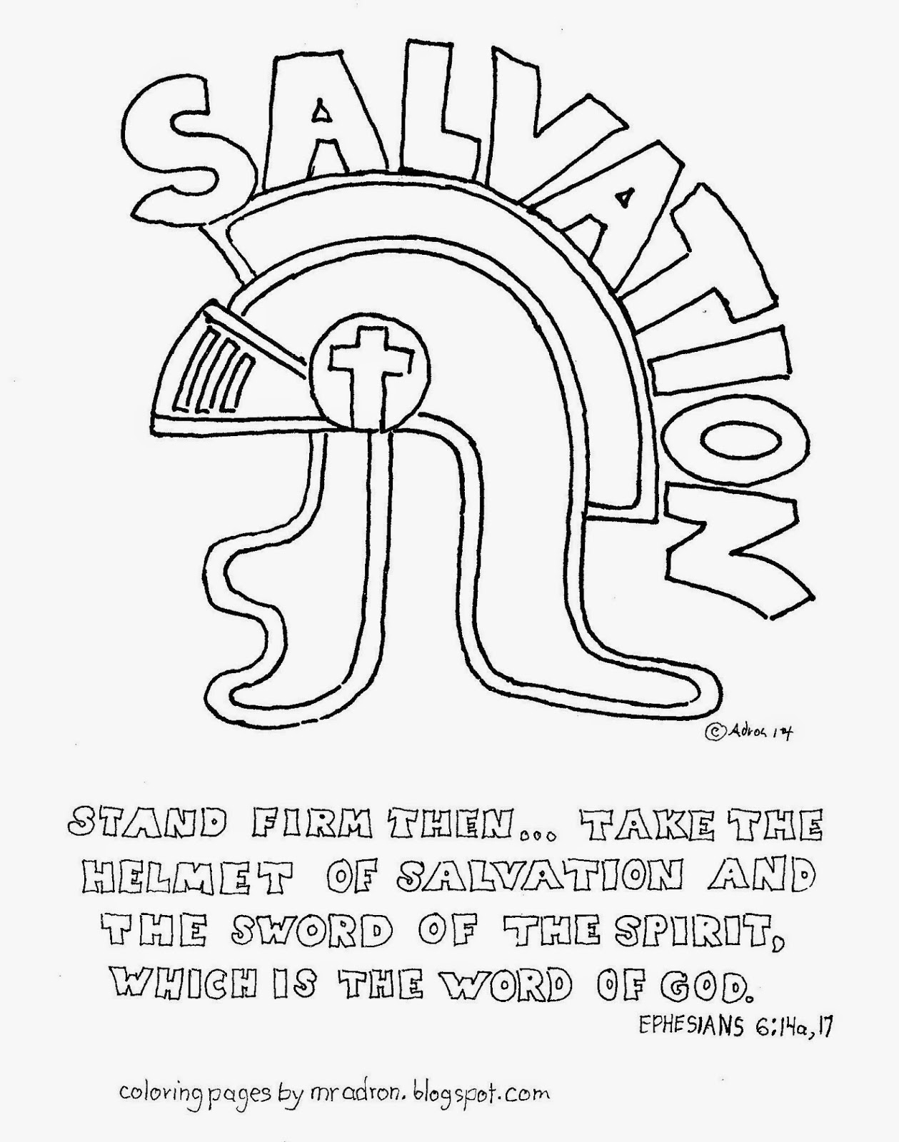 Coloring Pages For Kidsmr. Adron: The Helmet Of Salvation Free with Printable Pattern For Helmet Of Salvation