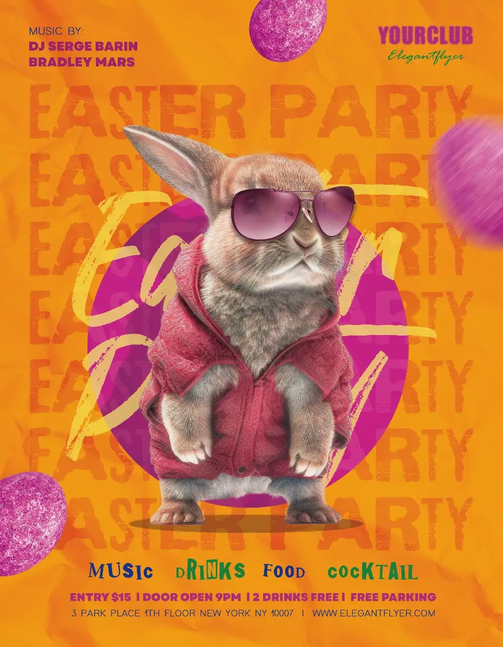 Cool Easter Party Event Free Flyer Template | Psd Flyer Templates with regard to Free Easter Templates For Photoshop