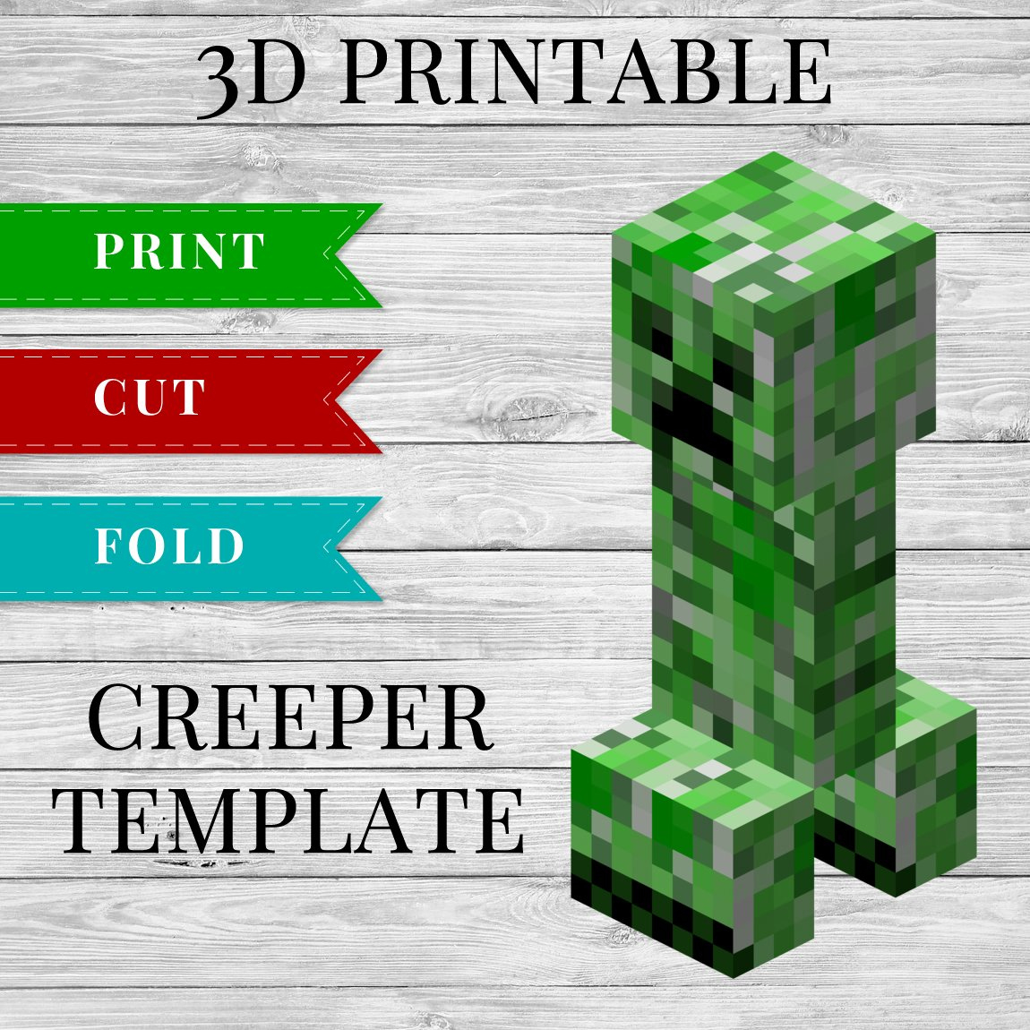 Creeper - Printable Minecraft Creeper Papercraft Template pertaining to Free Minecraft Printable Cutouts