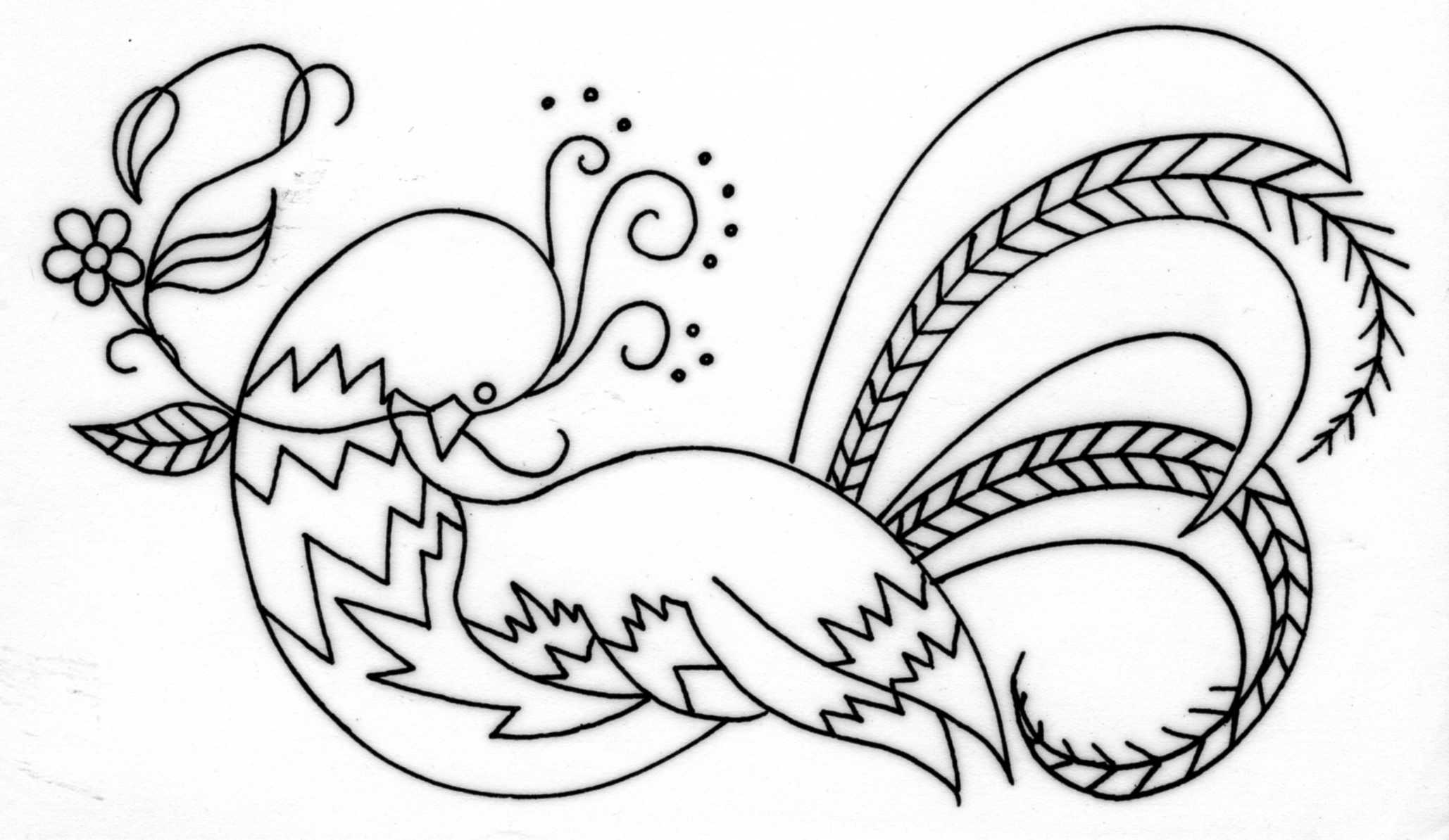 Crewel Embroidered Bird Of Paradise Free Pattern With Instructions intended for Free Printable Crewel Patterns