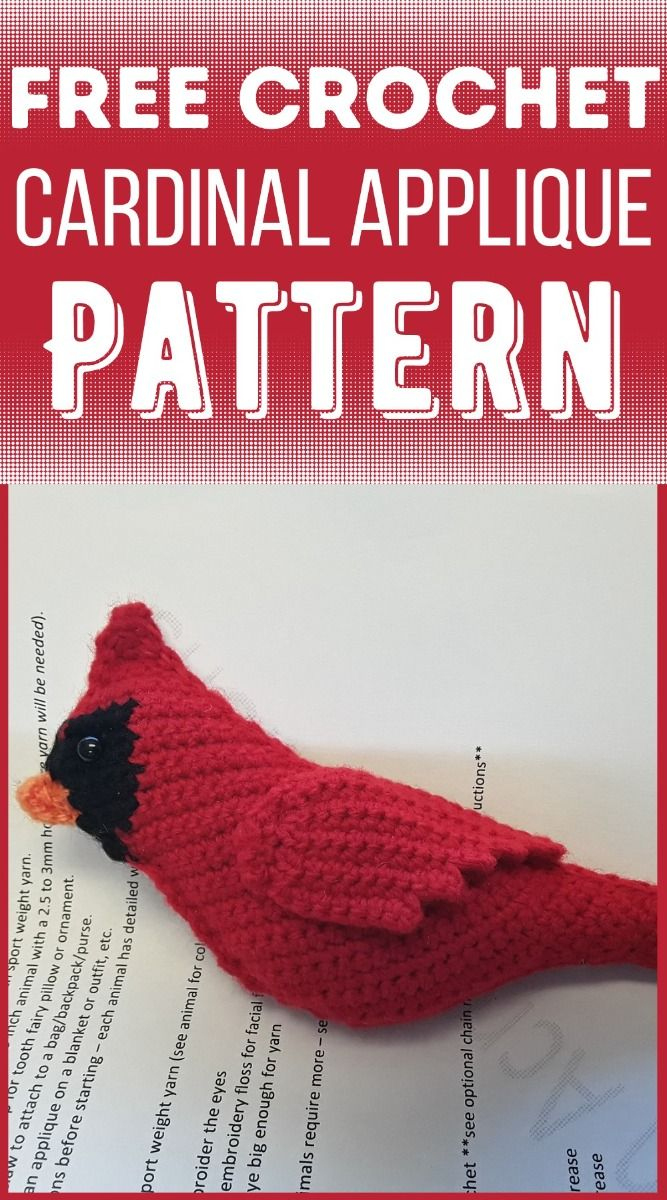 Crochet Cardinal Applique Pattern with regard to Free Printable Cardinal Applique Patterns