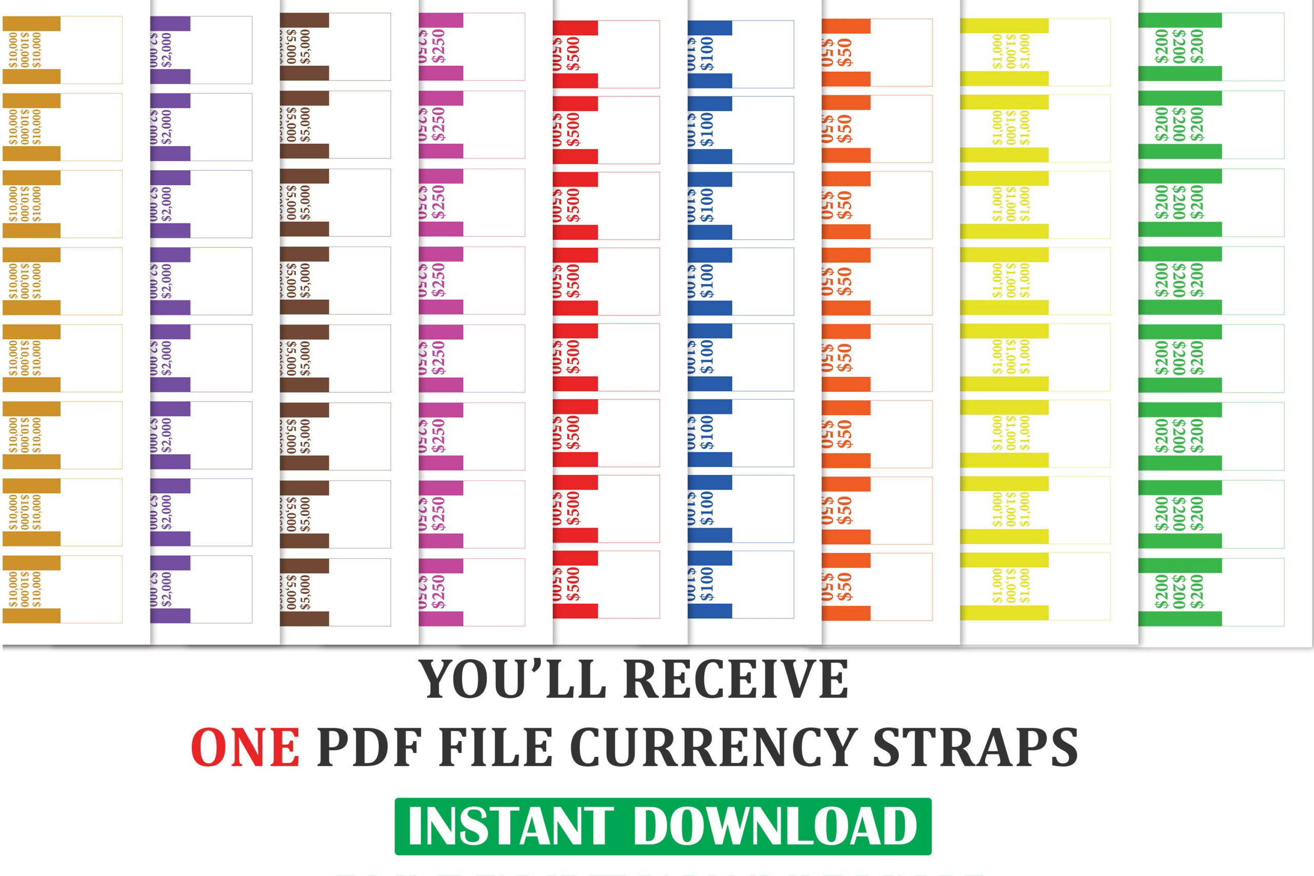 Currency Straps, Money Bands for Free Printable Money Bands