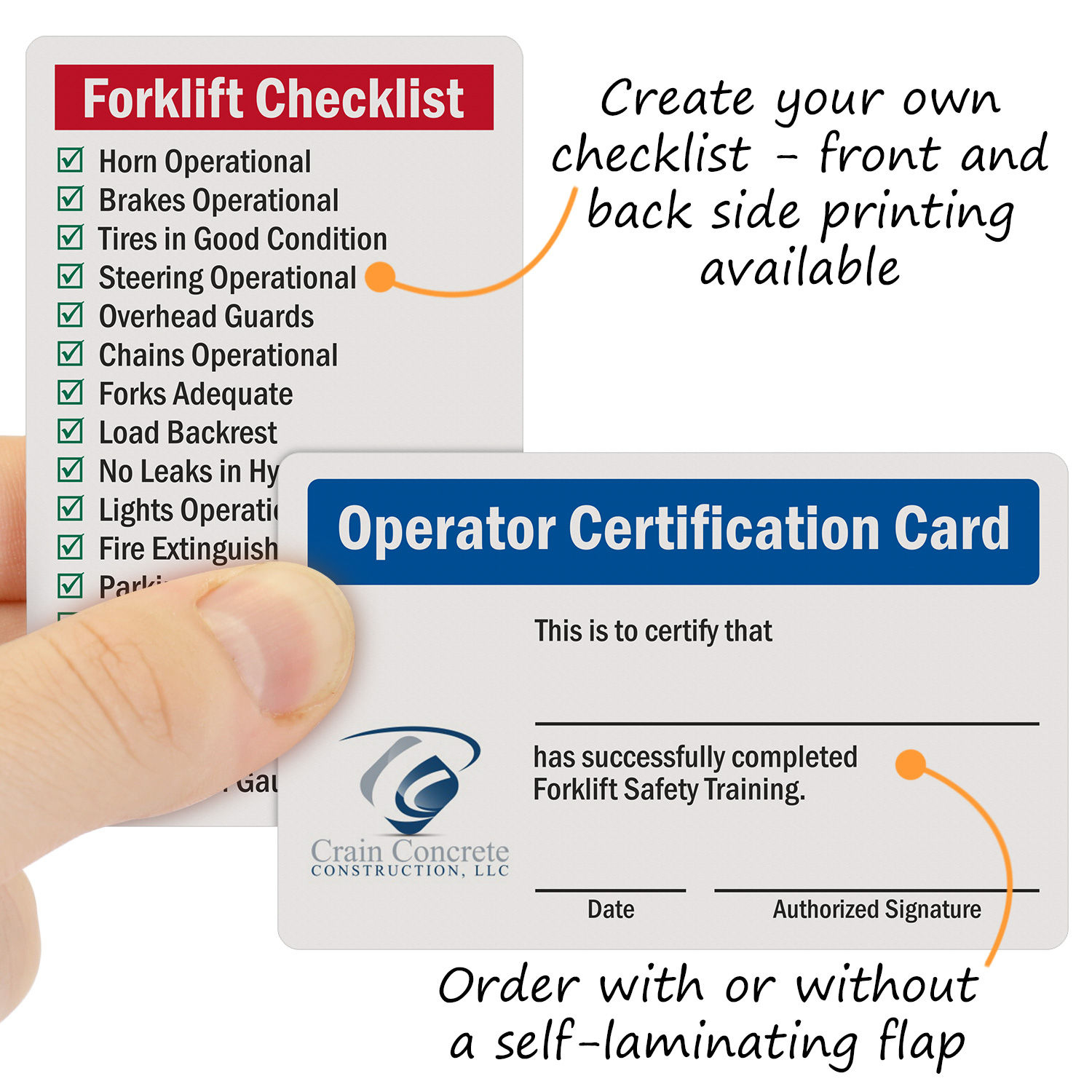 Custom Self Laminating Wallet Card Signs, Sku: Bd-3028 in Free Wallet Size Certification Card Template