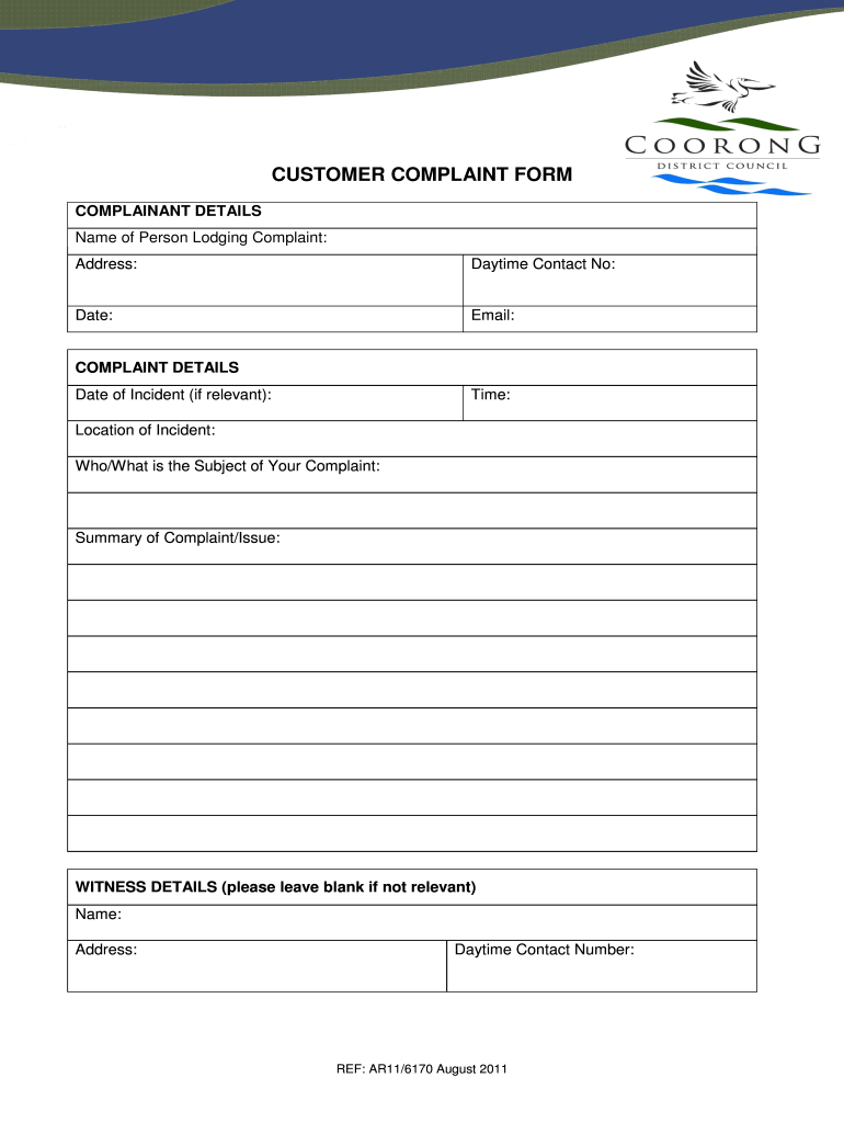 Customer Complaint Form Template: Fill Out &amp;amp; Sign Online | Dochub for Free Customer Complaint Log Template