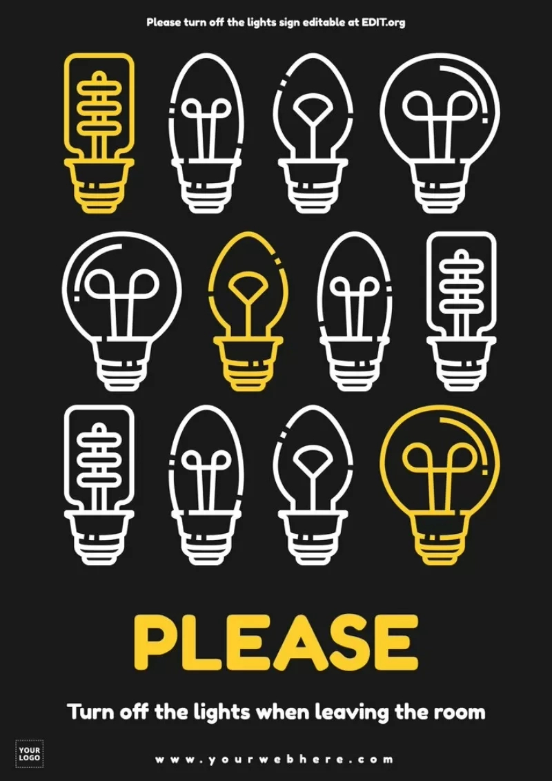Customize Free Turn Off The Lights Signs with regard to Free Printable Turn Off Light Signs