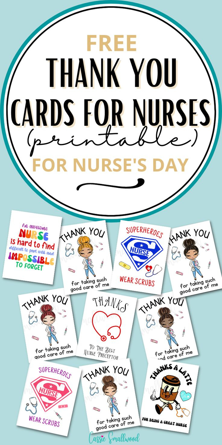 Cute Nurse Thank You Cards (Free Printable) inside Free Printable Nurse Appreciation Cards