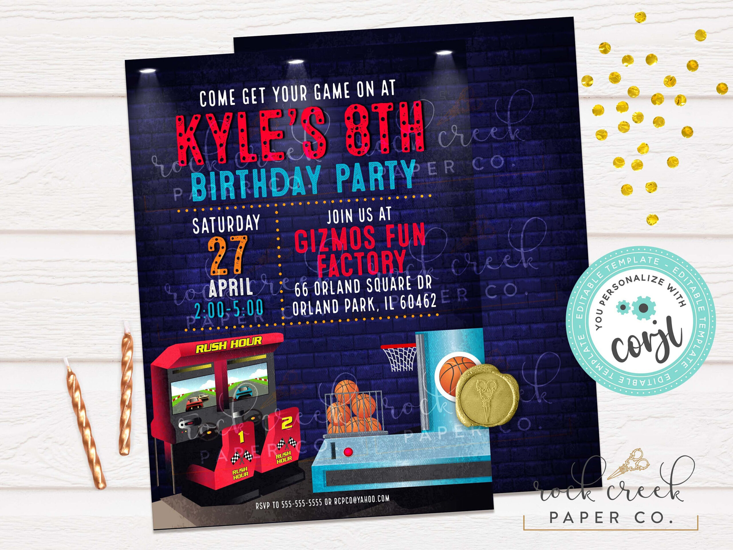 Dave And Busters Invite - Etsy for Dave And Busters Free Printable Invitations