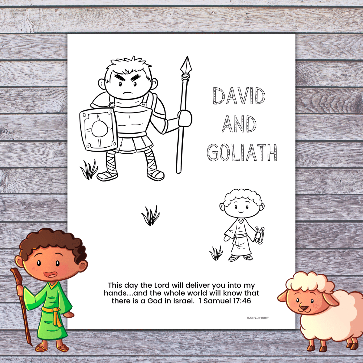 David And Goliath Coloring Page (Free Printable) with regard to Free Printable David And Goliath Crafts