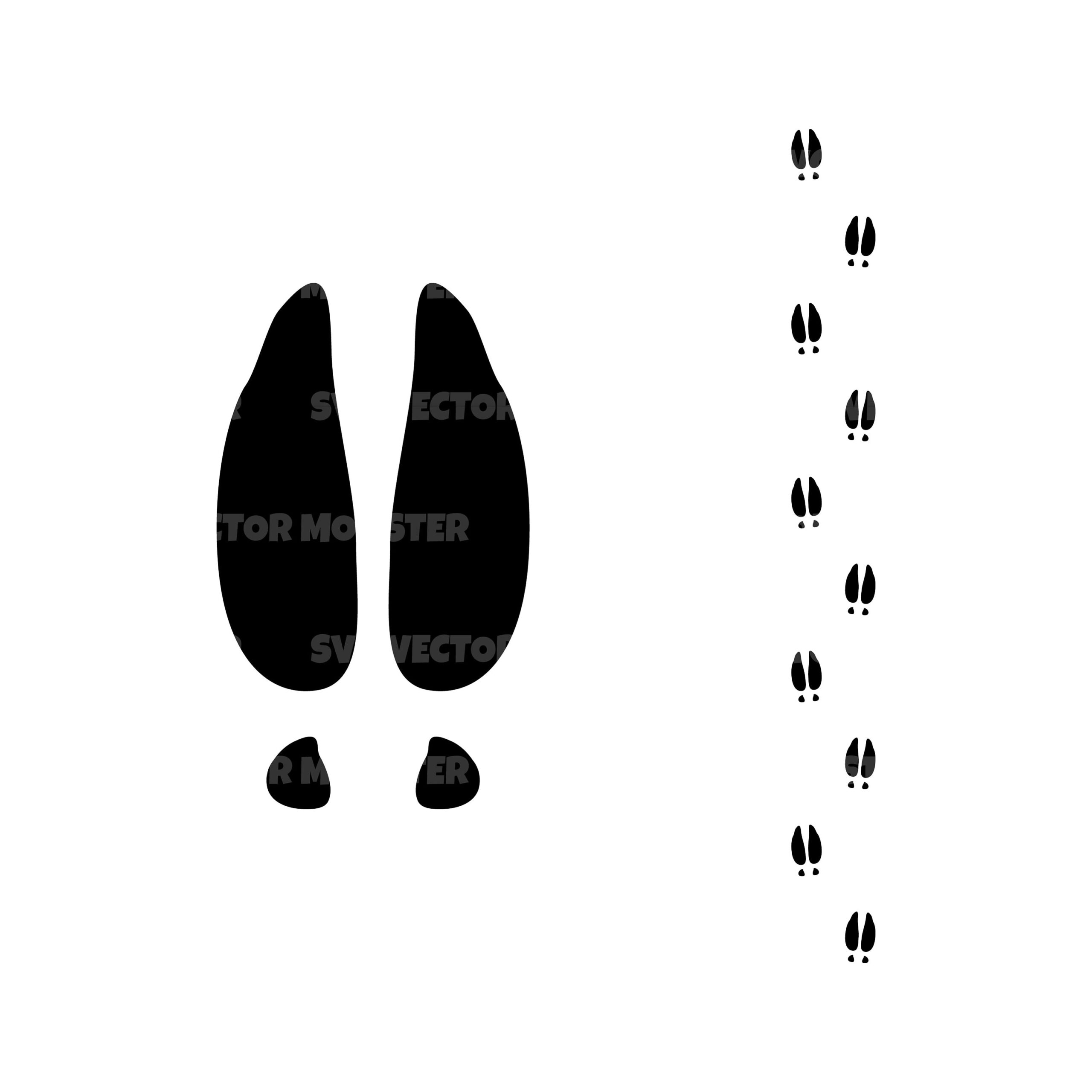 Deer Footprint Svg. Vector Cut File For Cricut, Silhouette, Pdf with regard to Printable Deer Track Stencils