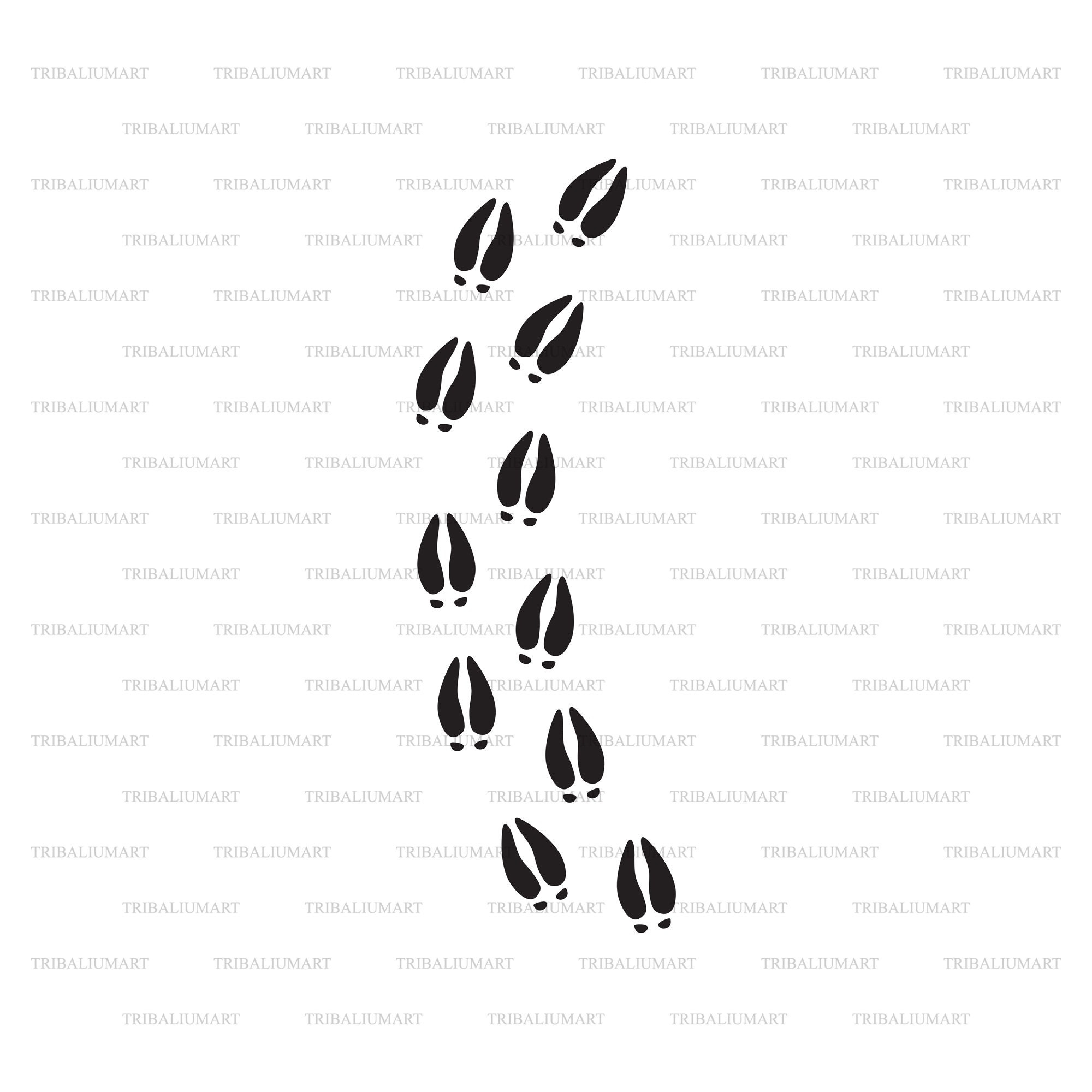 Deer Hoof Print (Traces). Cut Files For Cricut. Clip Art in Printable Deer Track Stencils