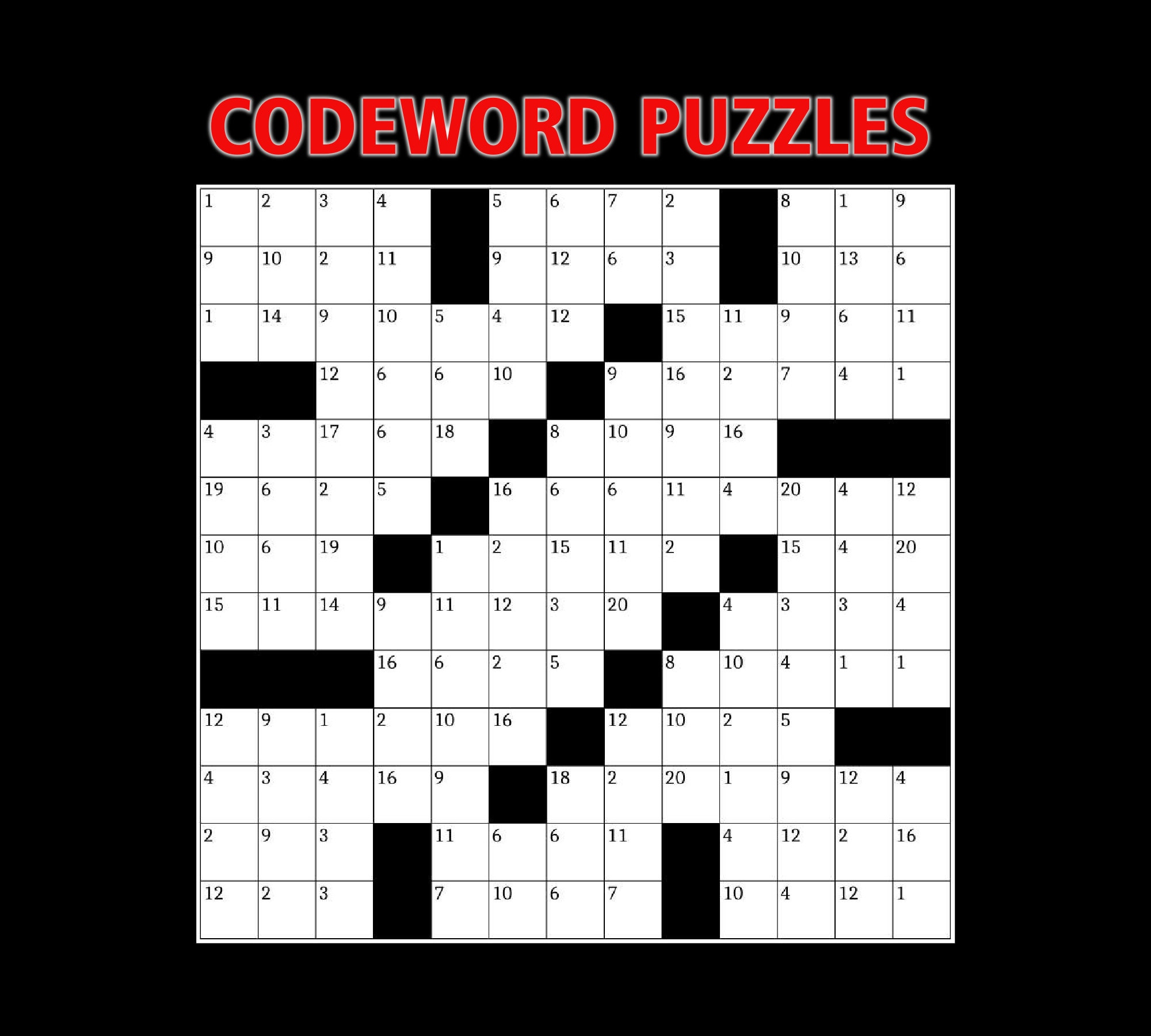 Digital Download 102 Printable Codeword Puzzles For Adults, Fun with Free Printable Codewords