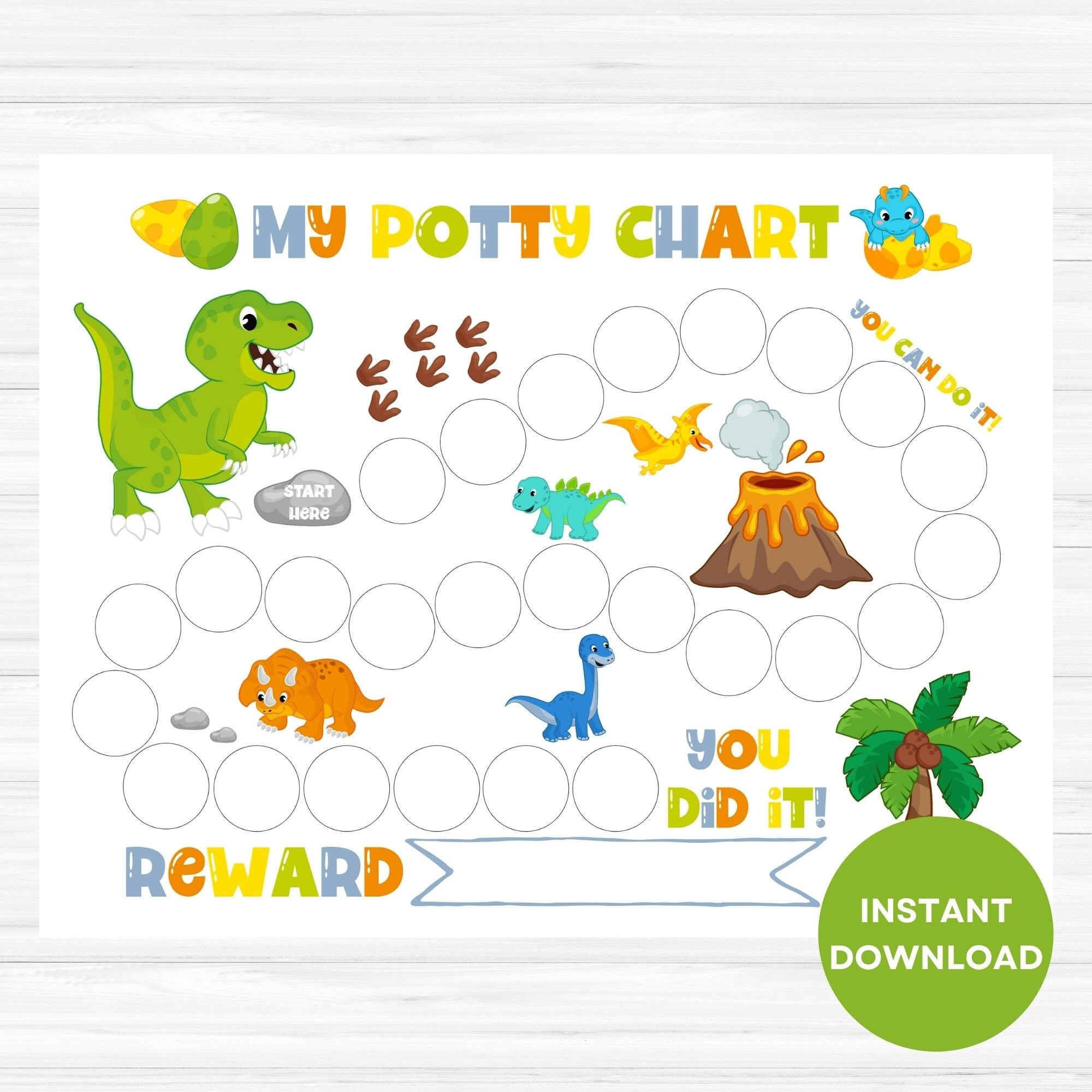 Dinosaur Potty Chart, Printable Potty Training Chart, Boy Sticker throughout Dinosaur Potty Chart Printable Free