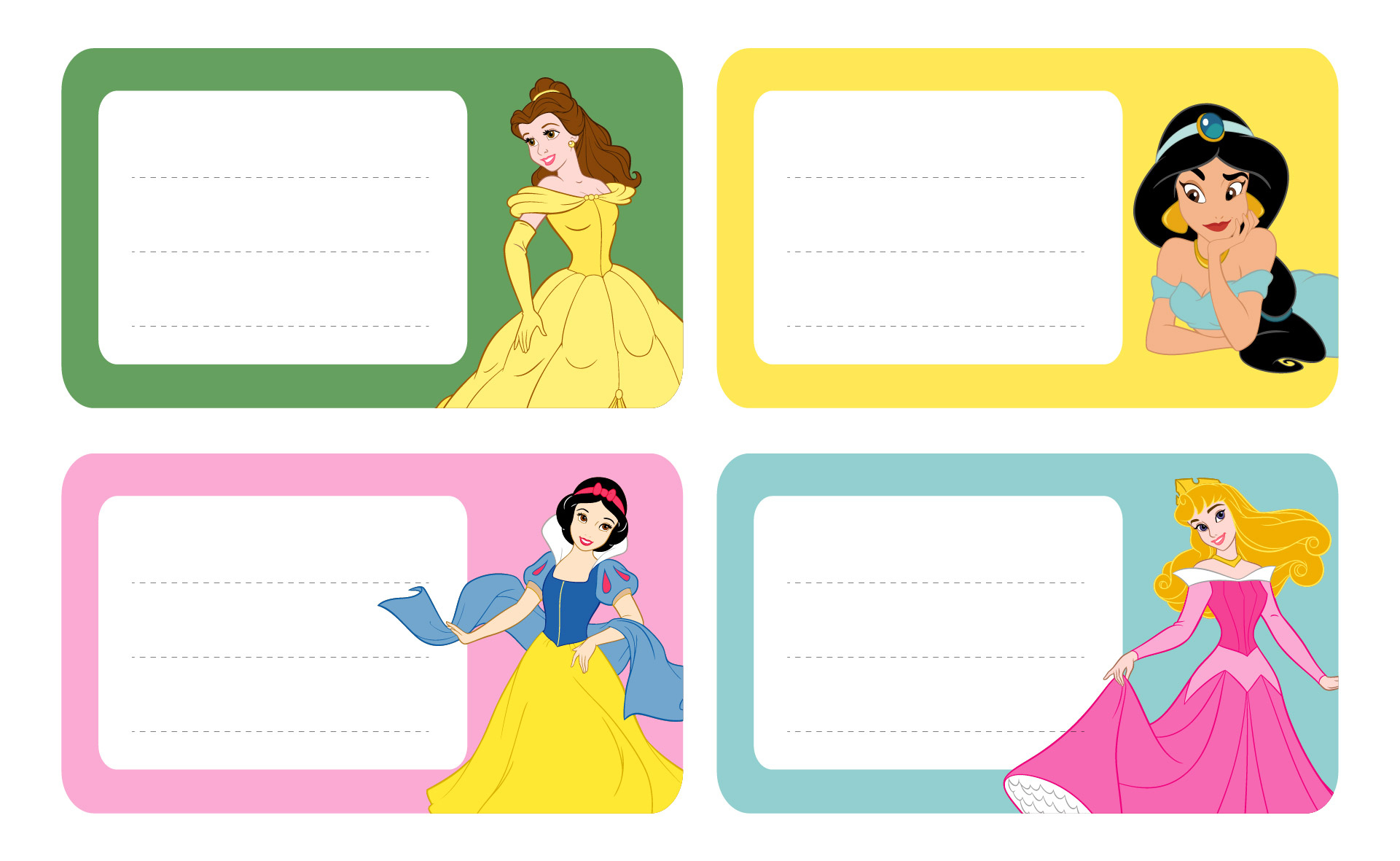 Disney Princess Labels - 13 Free Pdf Printables | Printablee within Free Printable Disney Princess Name Tags