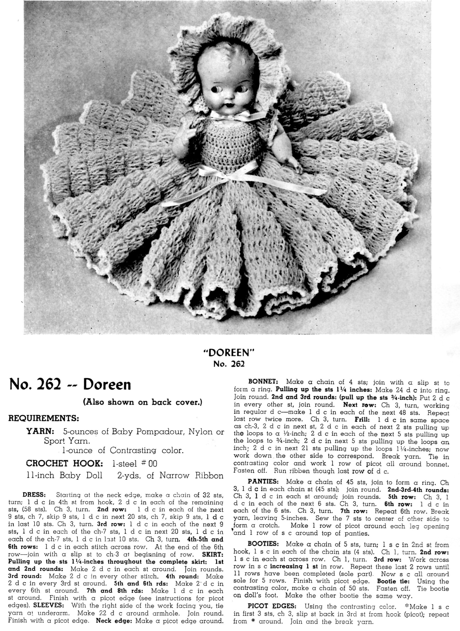 Doreen Doll Pattern 262 Crochet Bed Pillow Doll - Vintage Crafts with regard to Free Printable Crochet Bed Doll Patterns