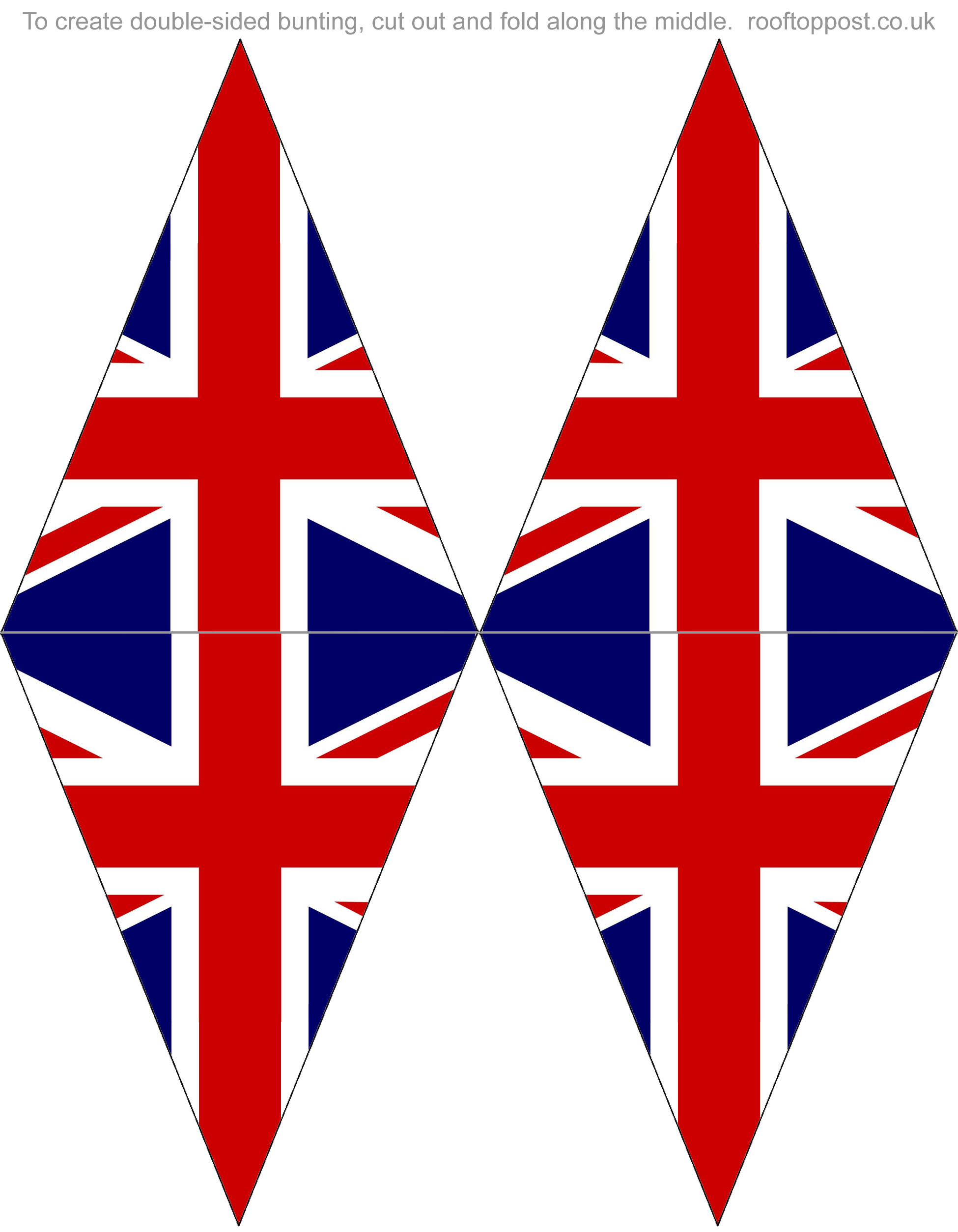 Double-Sided Printable British Flag Bunting - Rooftop Post Printables regarding Free Printable Union Jack Flag