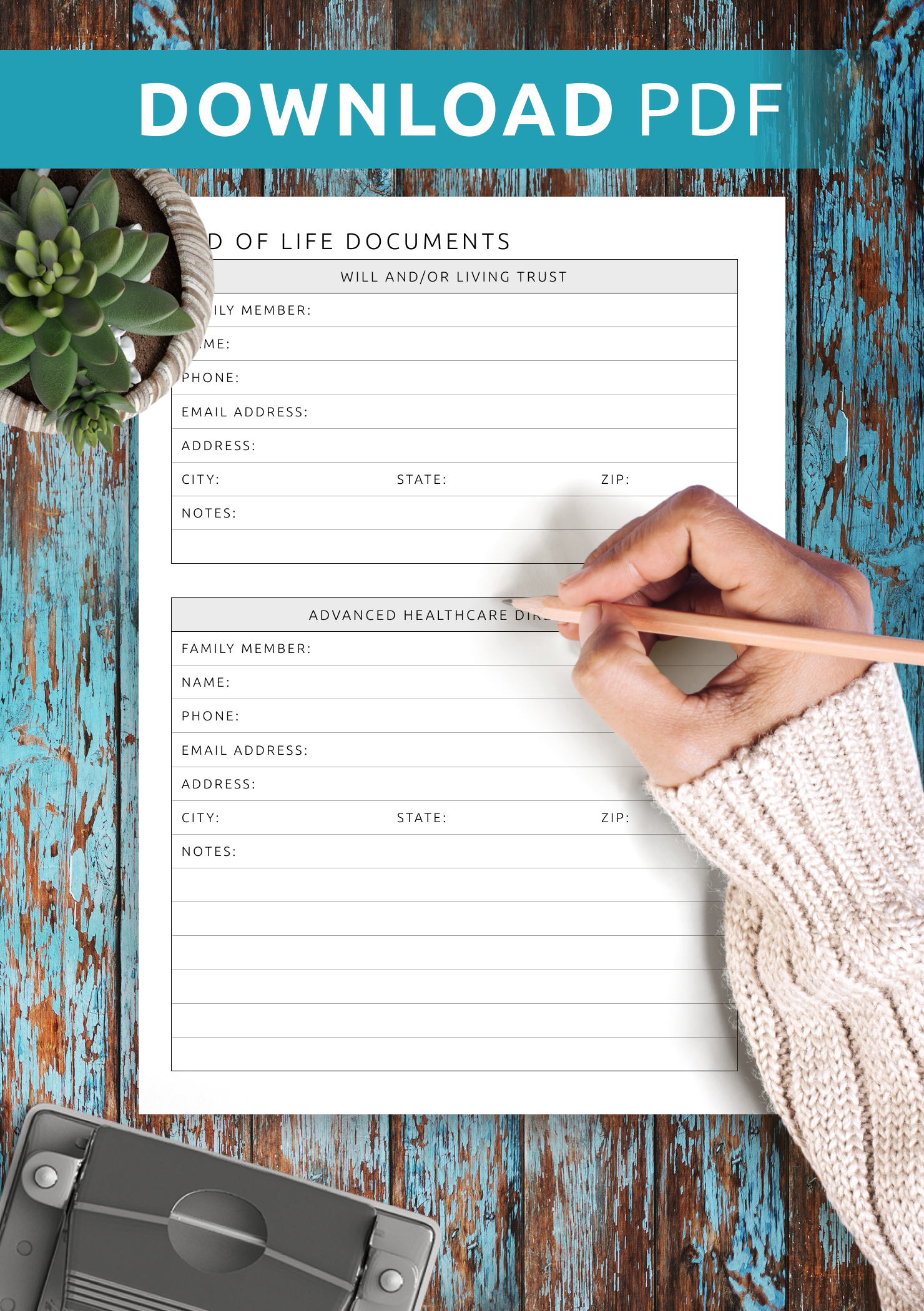 Download Printable End Of Life Documents Pdf inside In The Event of My Death Free Printables