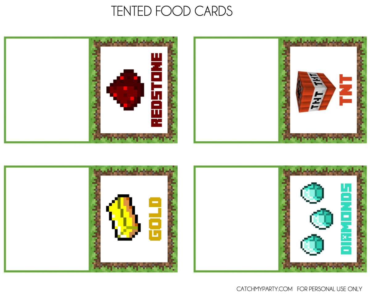 Download These Awesome Free Minecraft Party Printables! | Catch My pertaining to Free Minecraft Printable Cutouts